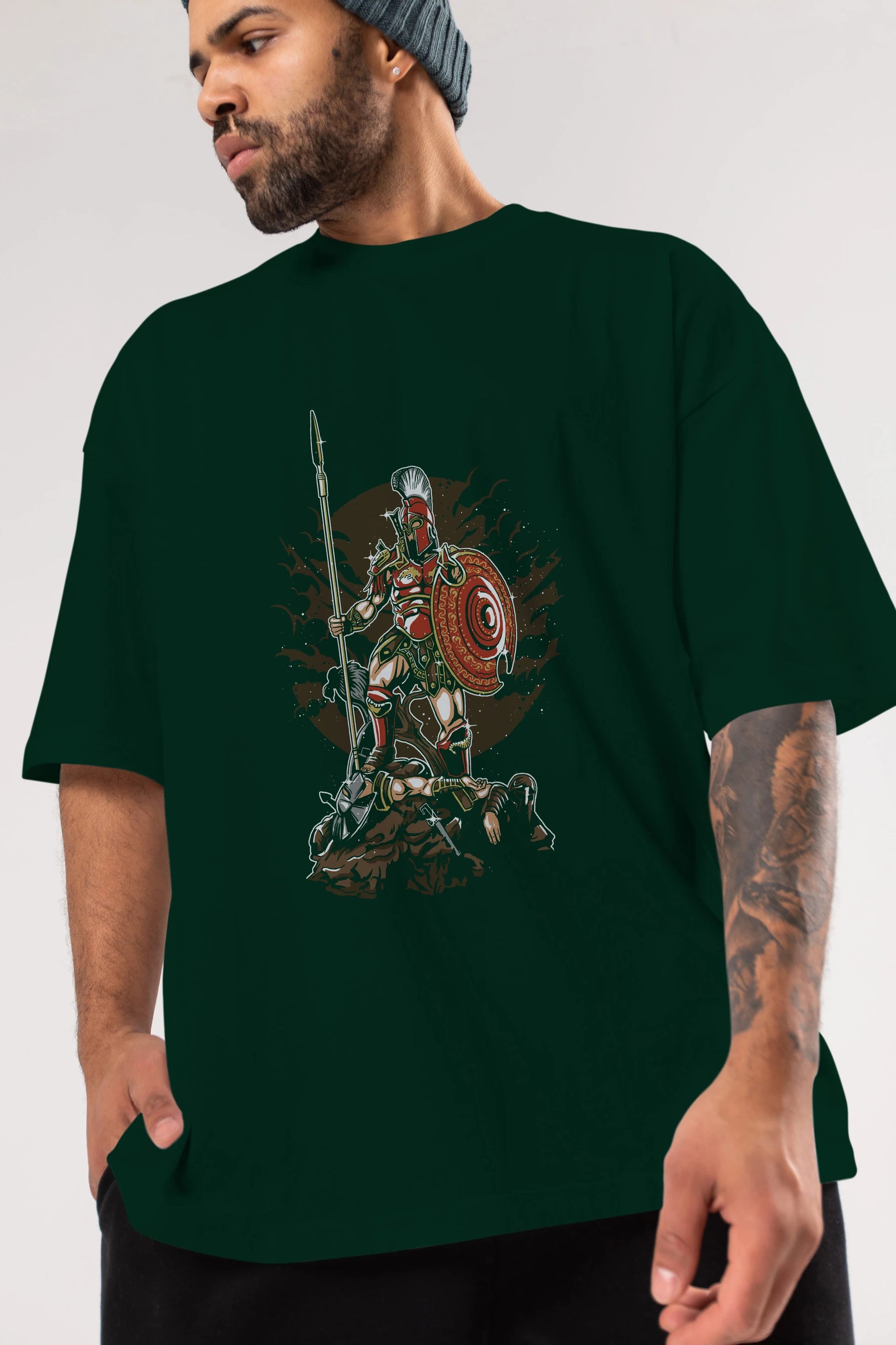 Sparta Ön Baskılı Oversize t-shirt Erkek Kadın Unisex %100 Pamuk tişort