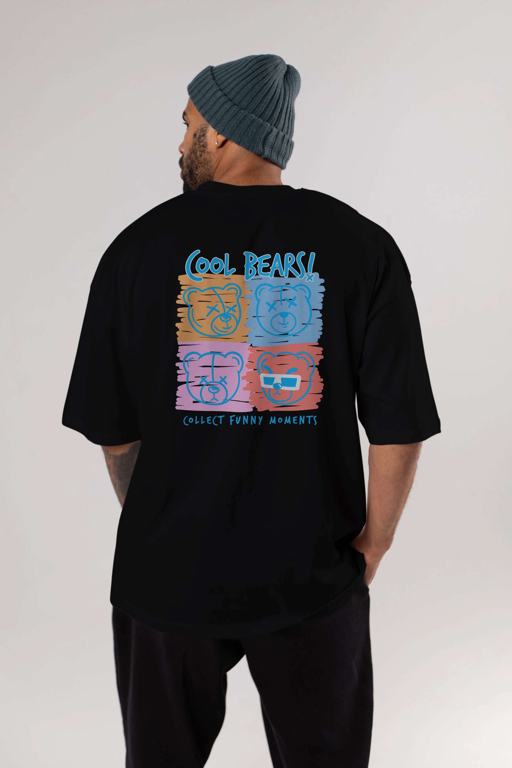 Cool Bears Arka Baskılı Oversize t-shirt Erkek Kadın Unisex