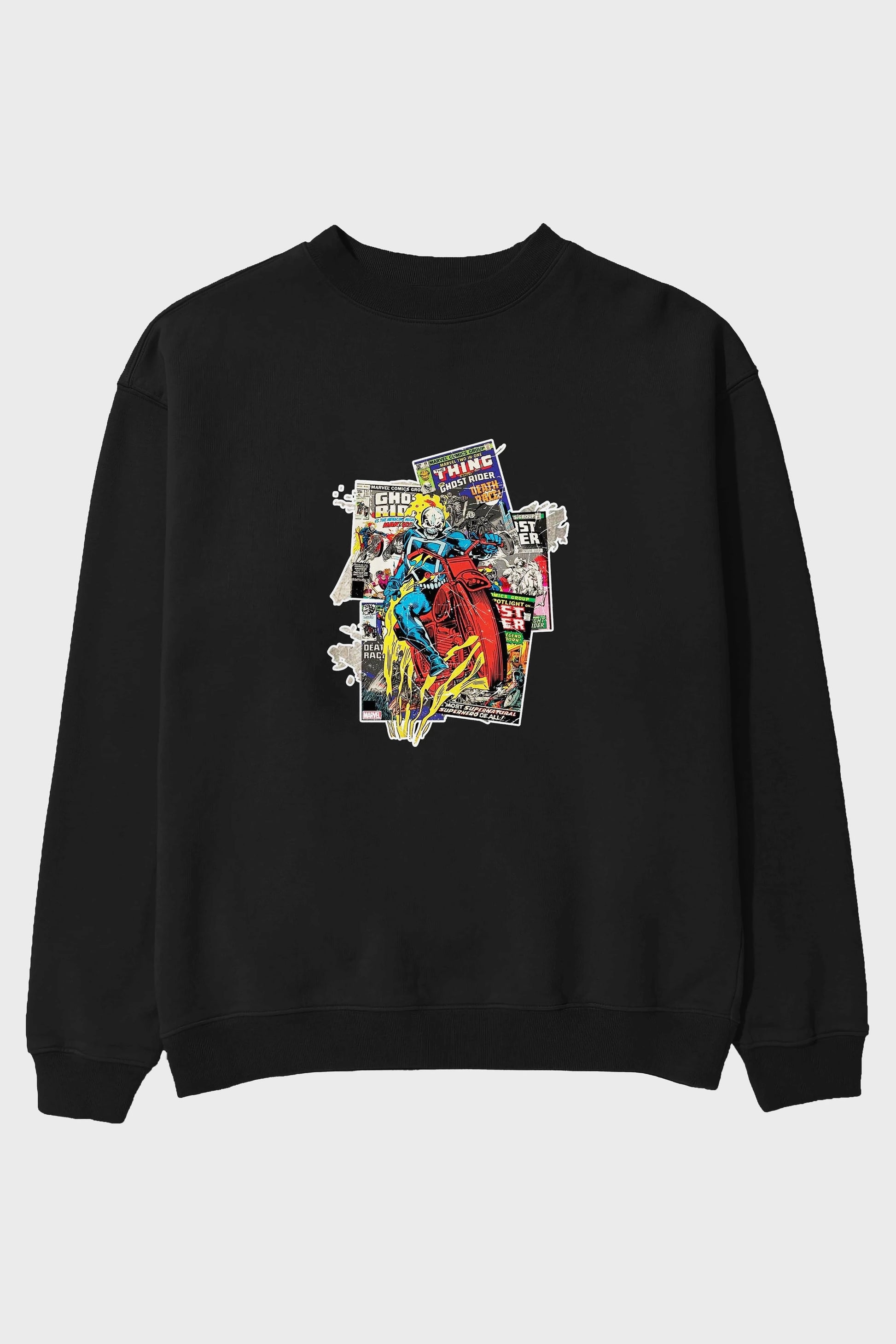 Ghost Rider Ön Baskılı Oversize Sweatshirt Erkek Kadın Unisex
