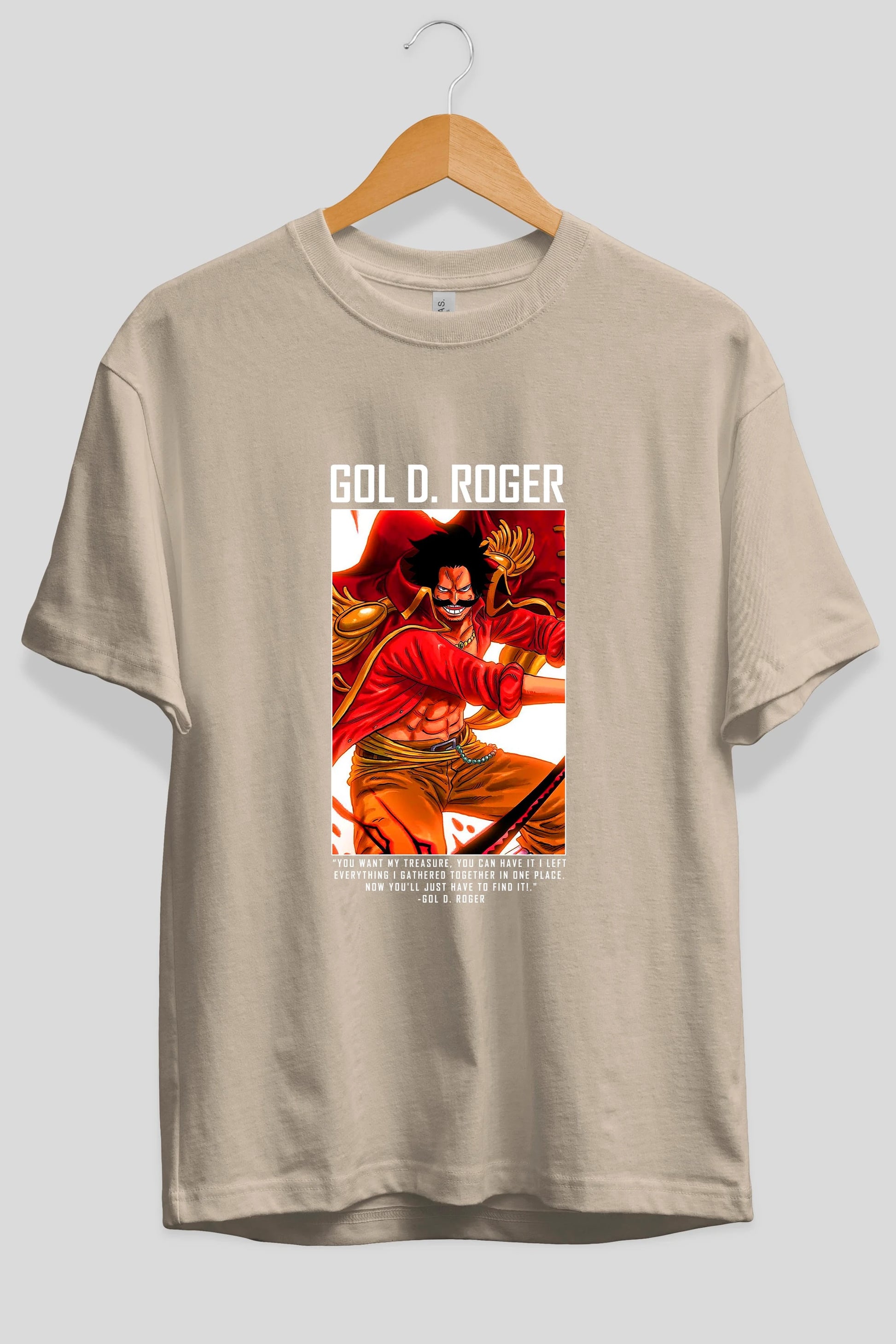 Gol D. Roger Anime Ön Baskılı Oversize t-shirt Erkek Kadın Unisex