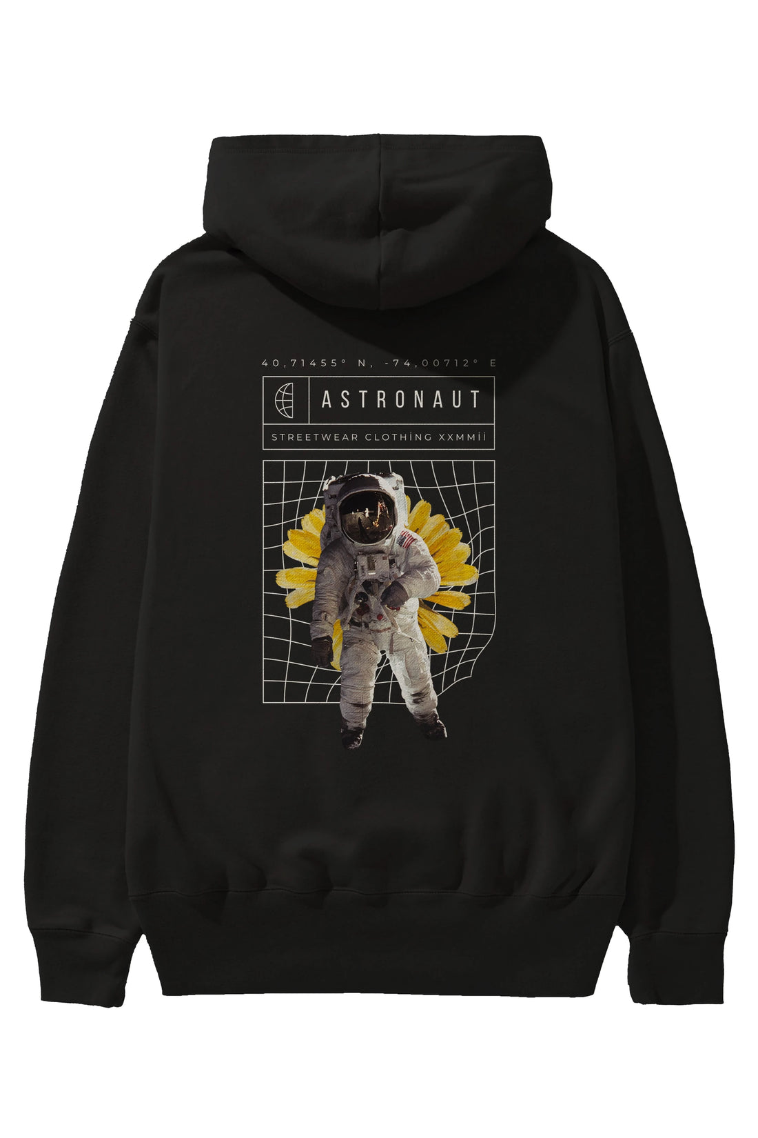 Astronaut Streetwear Arka Baskılı Oversize Hoodie Kapüşonlu Sweatshirt Erkek Kadın Unisex