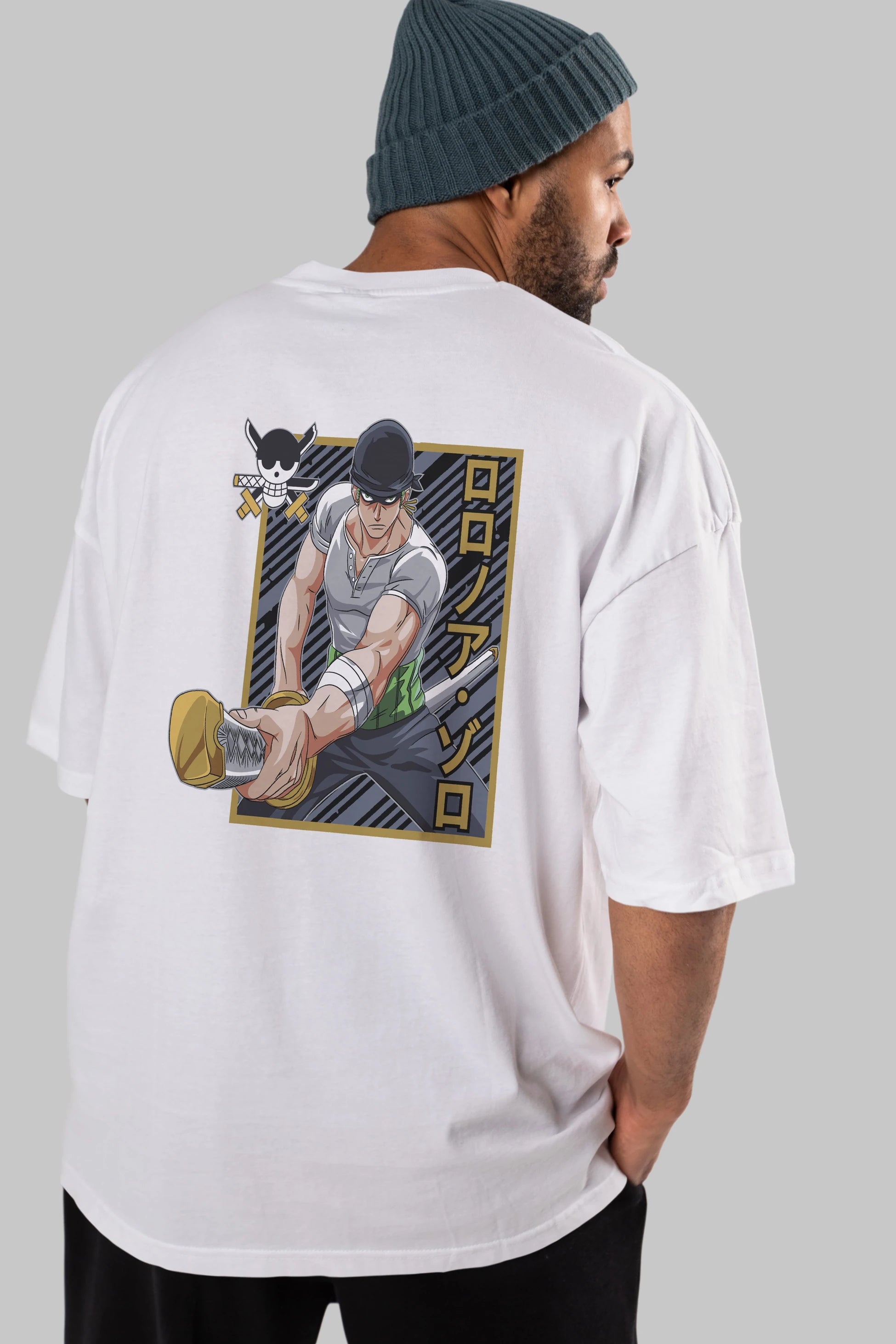 RORONOA ZORO Anime Arka Baskılı Oversize t-shirt Erkek Kadın Unisex
