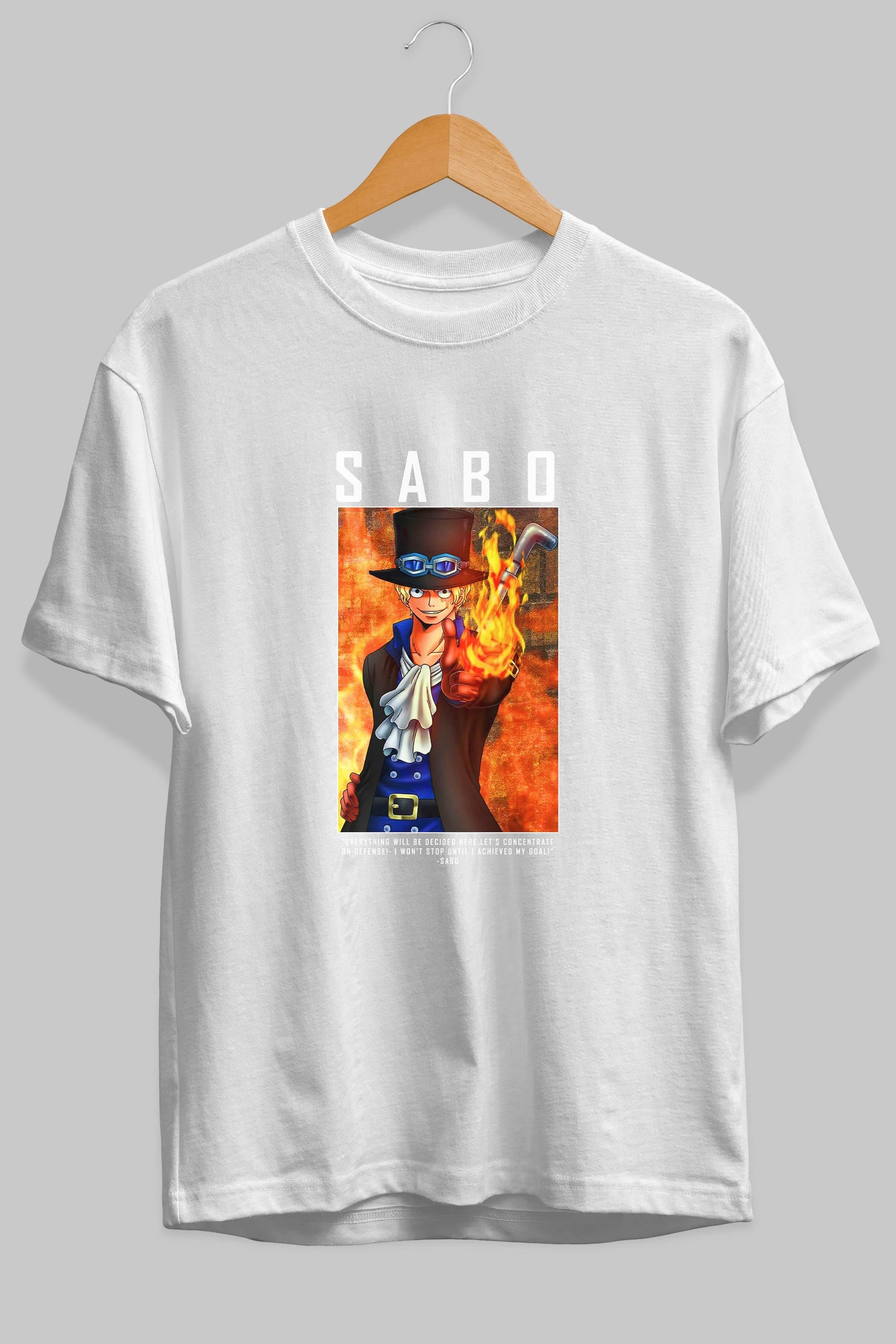 Sabo Anime Ön Baskılı Oversize t-shirt Erkek Kadın Unisex