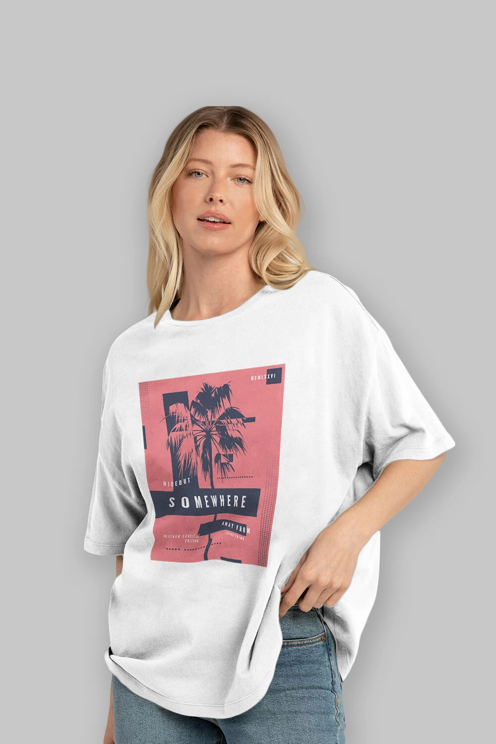 Hideout Somewhere Ön Baskılı Oversize t-shirt Erkek Kadın Unisex