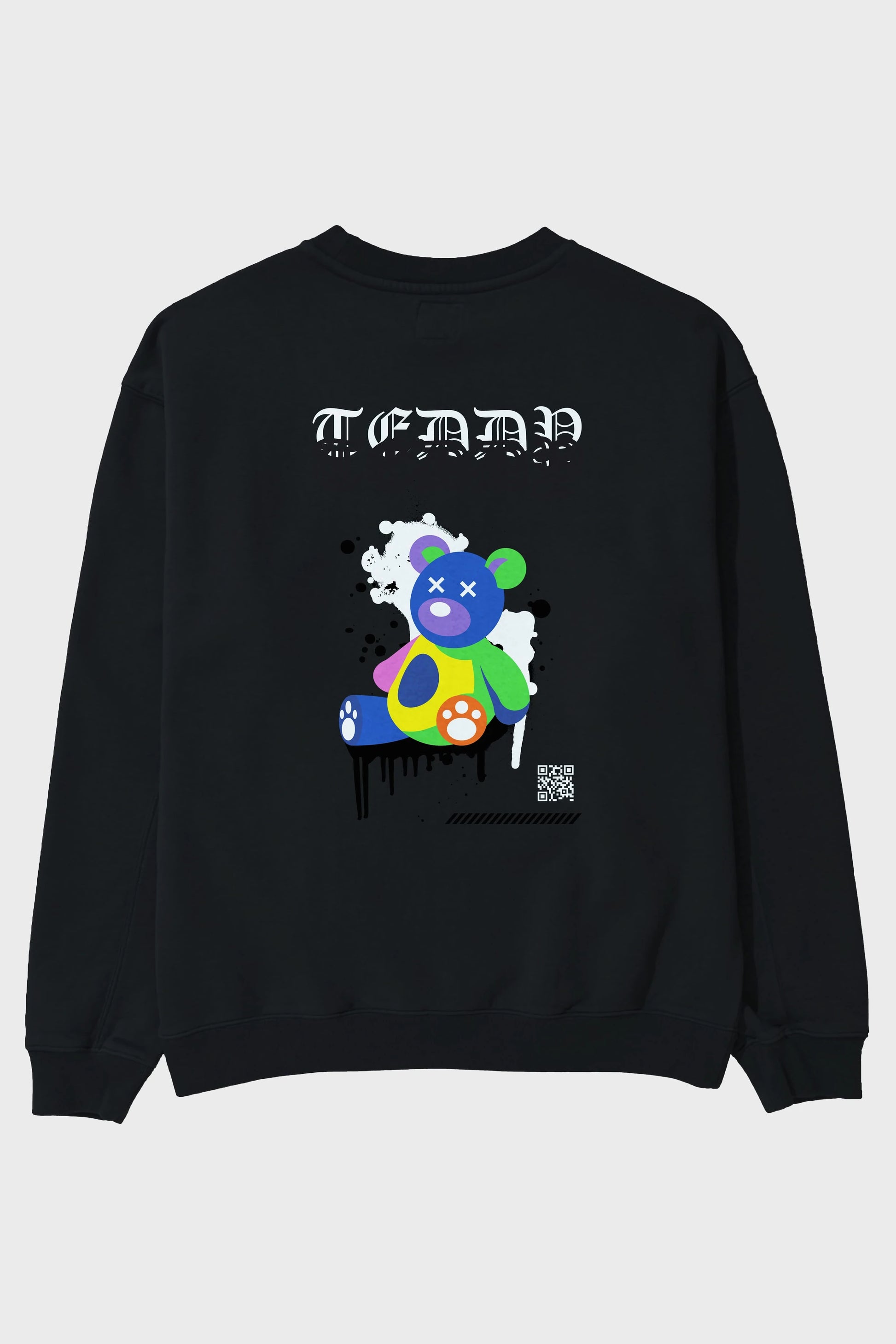 Teddy Bear Arka Baskılı Oversize Sweatshirt Erkek Kadın Unisex