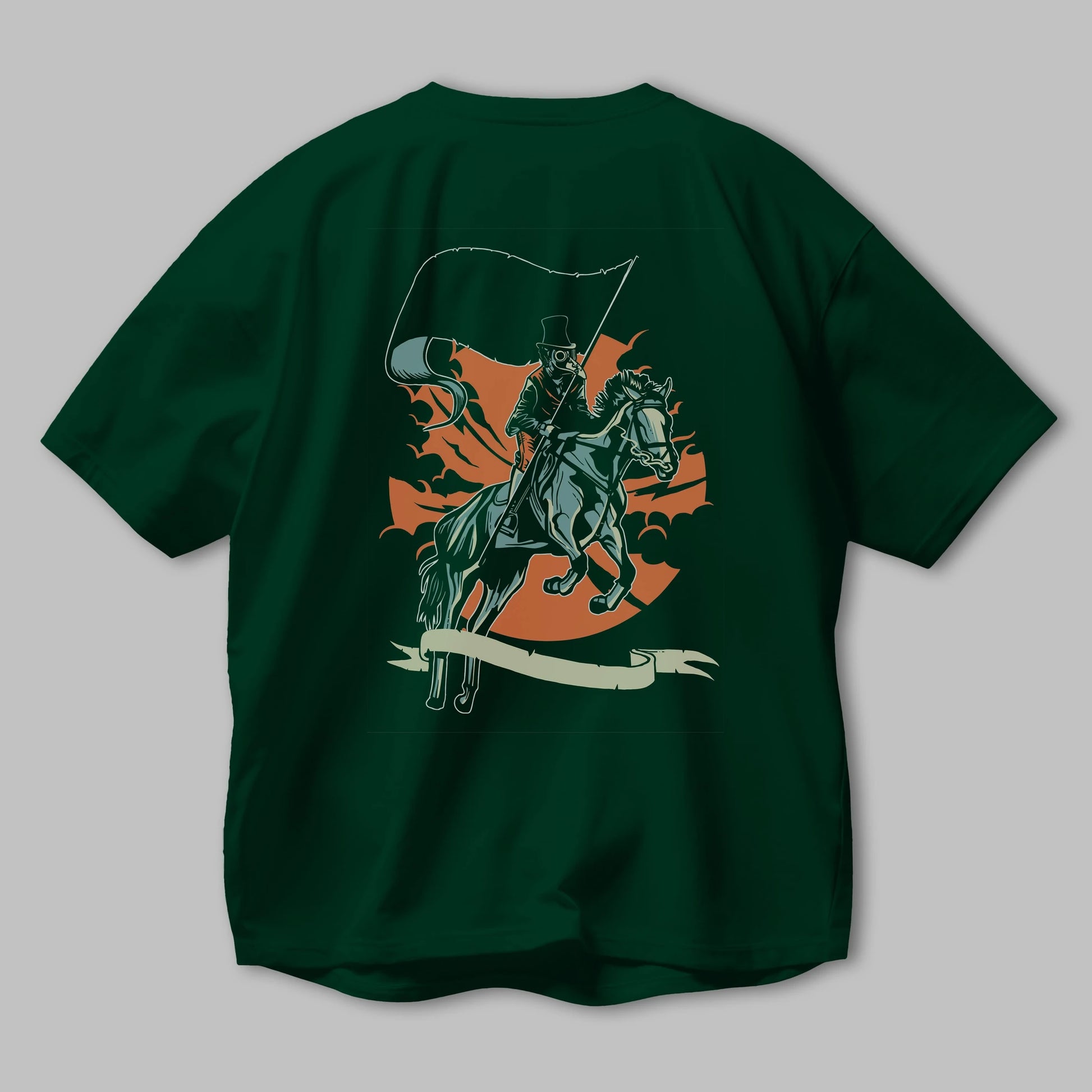 Plague Doctor Arka Baskılı Oversize t-shirt Erkek Kadın Unisex %100 Pamuk