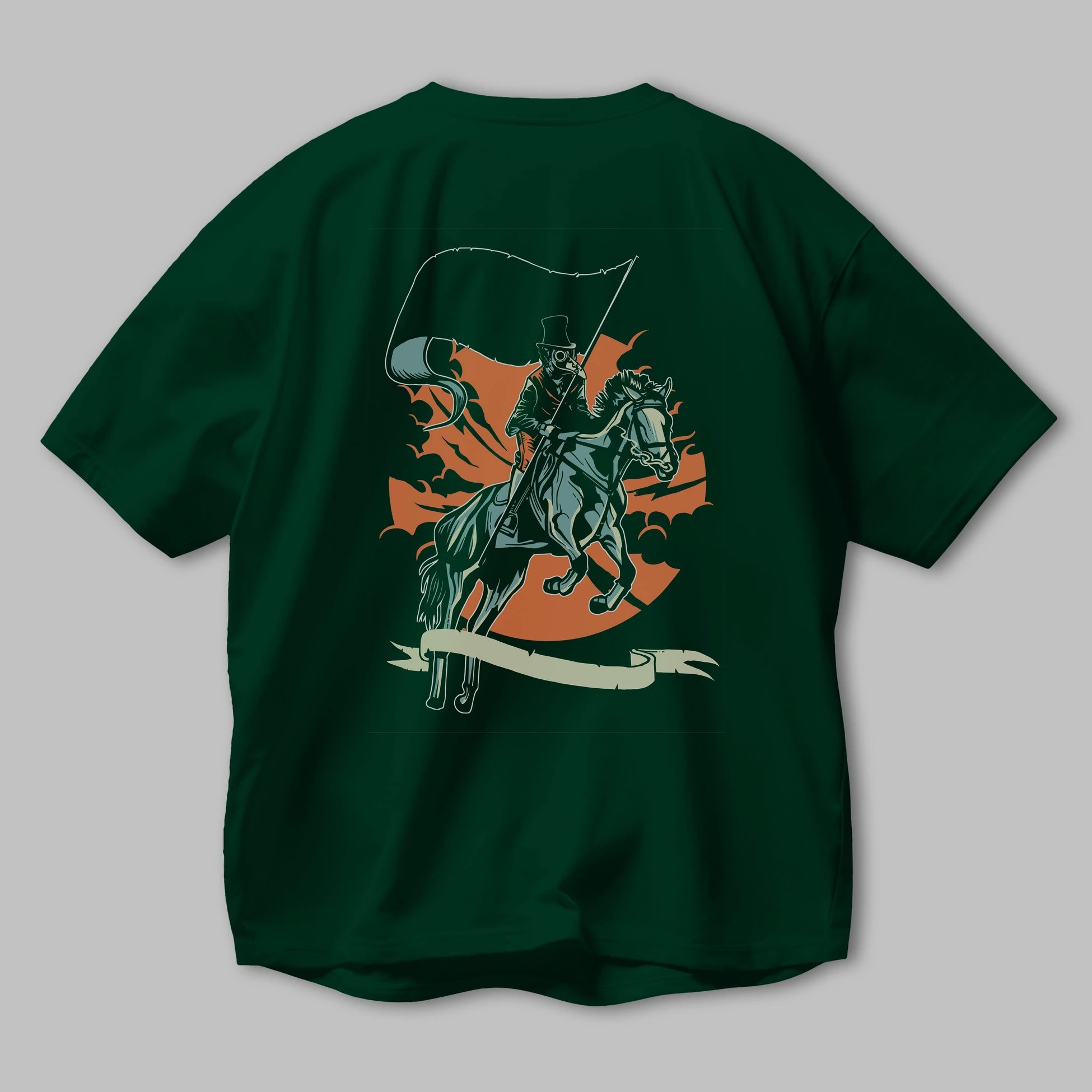 Plague Doctor Arka Baskılı Oversize t-shirt Erkek Kadın Unisex %100 Pamuk