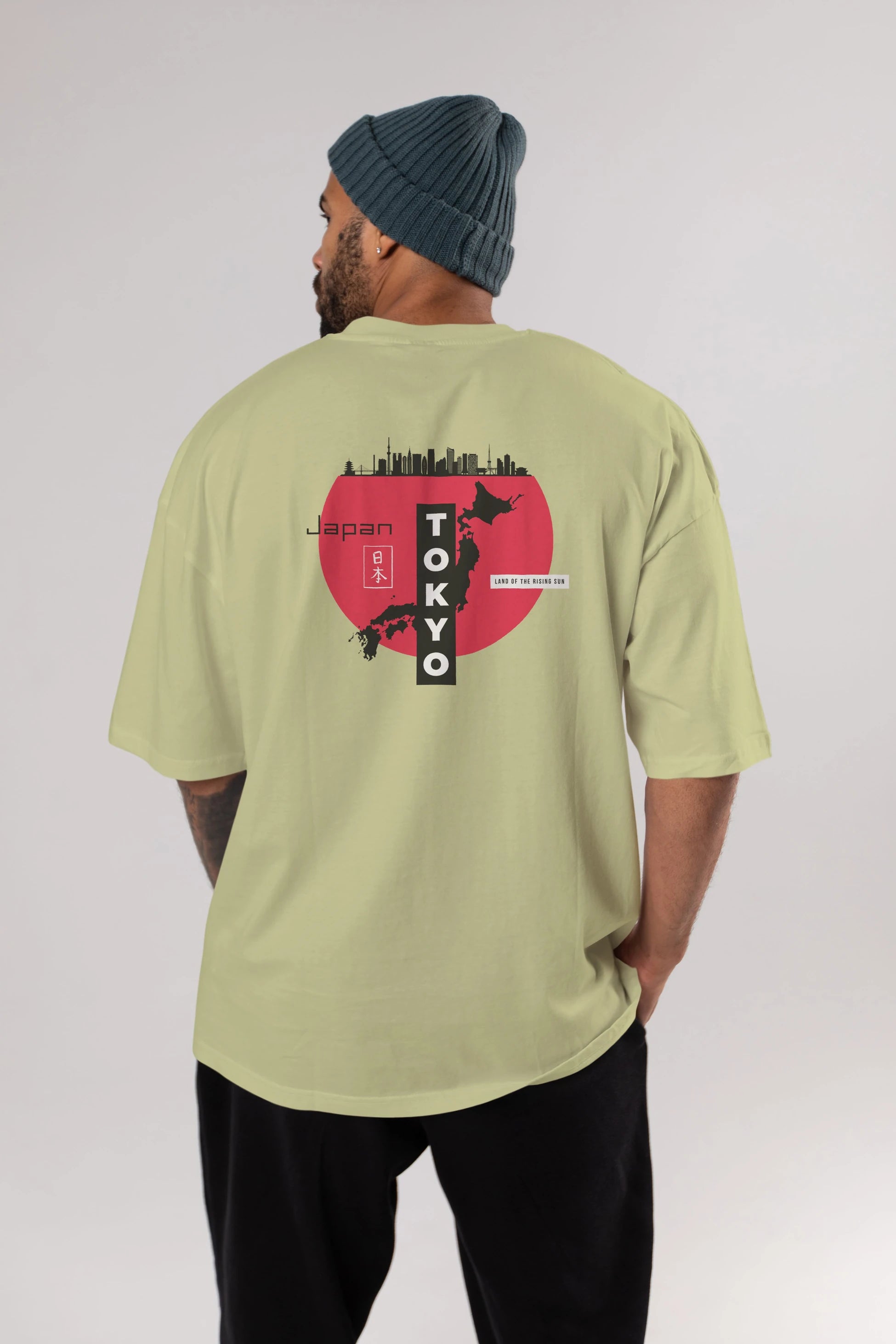 Japan Tokyo Arka Baskılı Oversize t-shirt Erkek Kadın Unisex