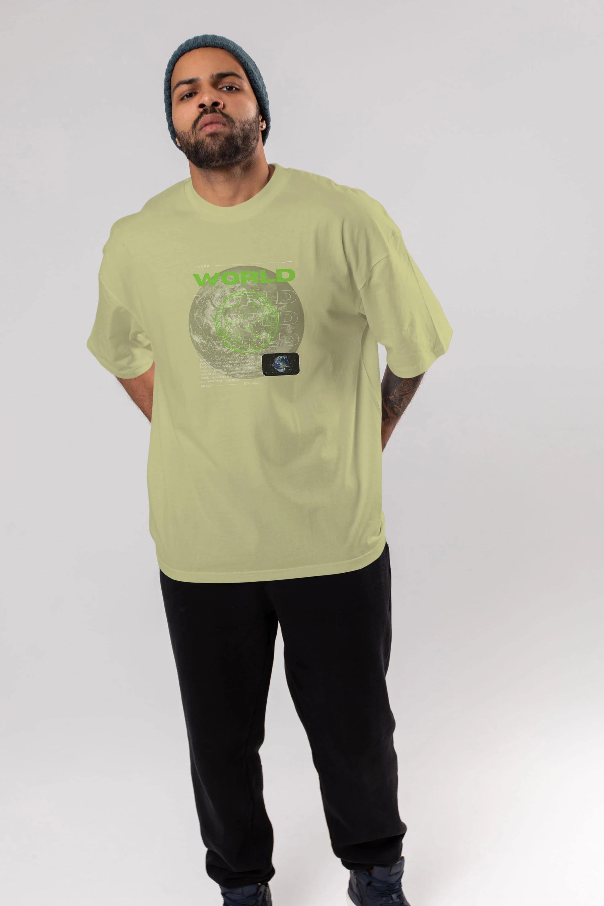 World Streetwear Ön Baskılı Oversize t-shirt Erkek Kadın Unisex