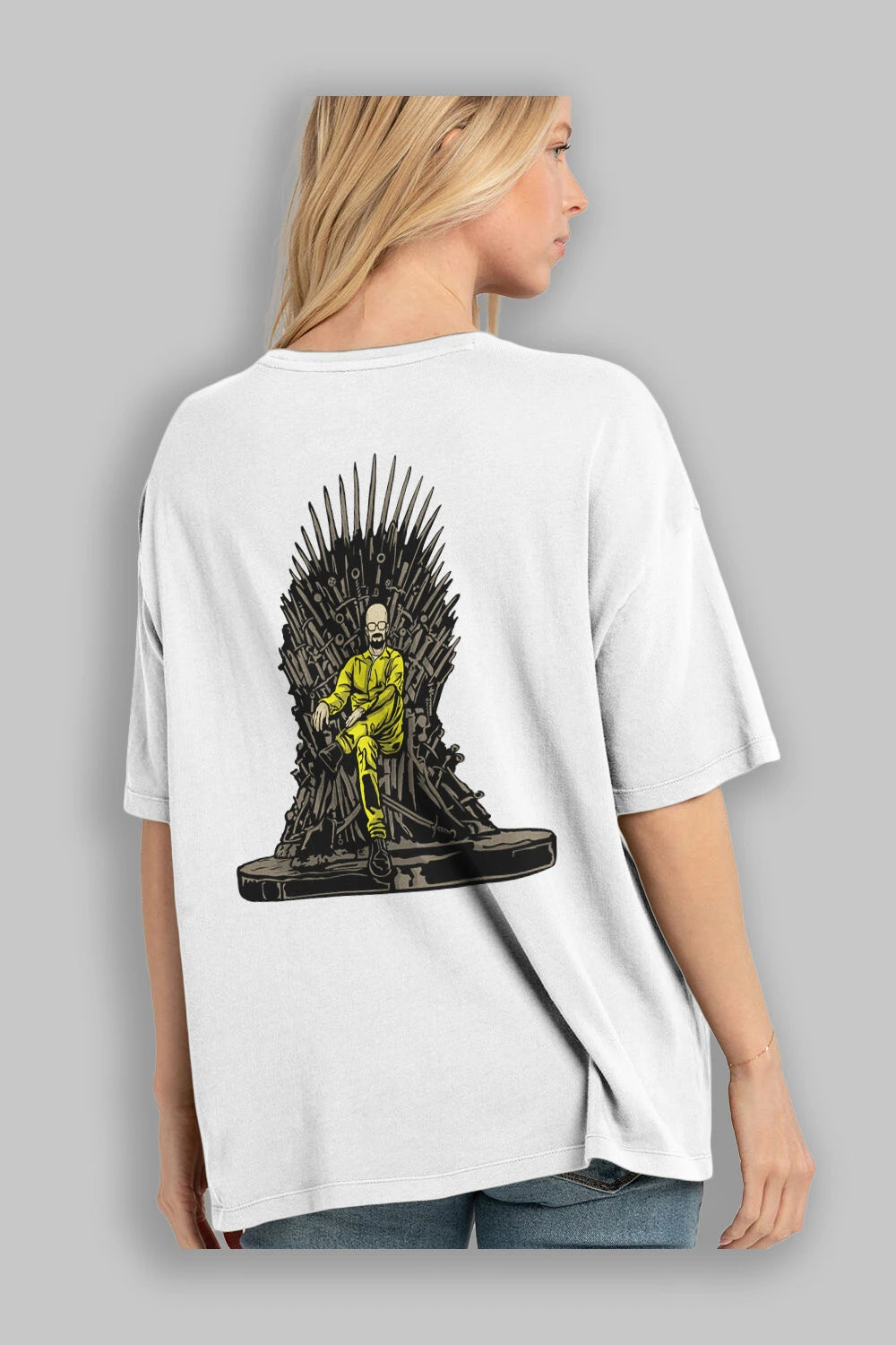 Danger Throne Arka Baskılı Oversize t-shirt Erkek Kadın Unisex %100 Pamuk