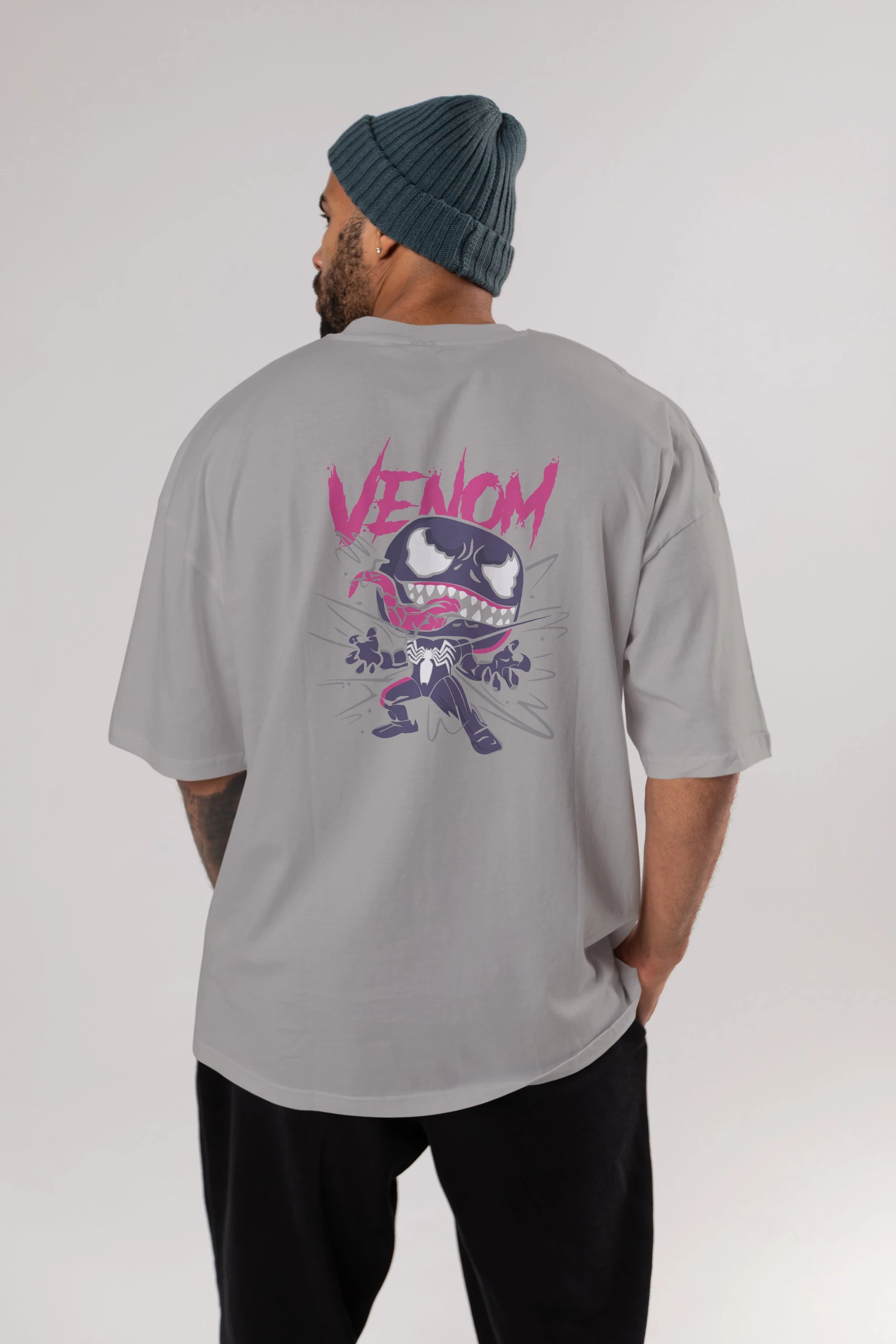 Venom (20) Arka Baskılı Oversize t-shirt Erkek Kadın Unisex %100 Pamuk Bisiklet Yaka tişort