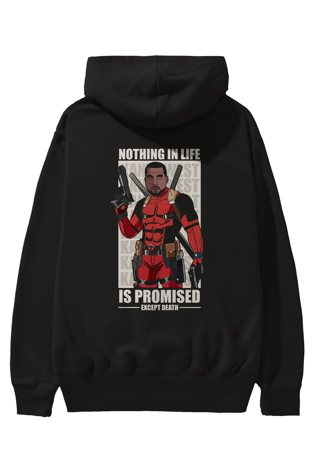 Kanye West Deadpool Arka Baskılı Hoodie Oversize Kapüşonlu Sweatshirt Erkek Kadın Unisex