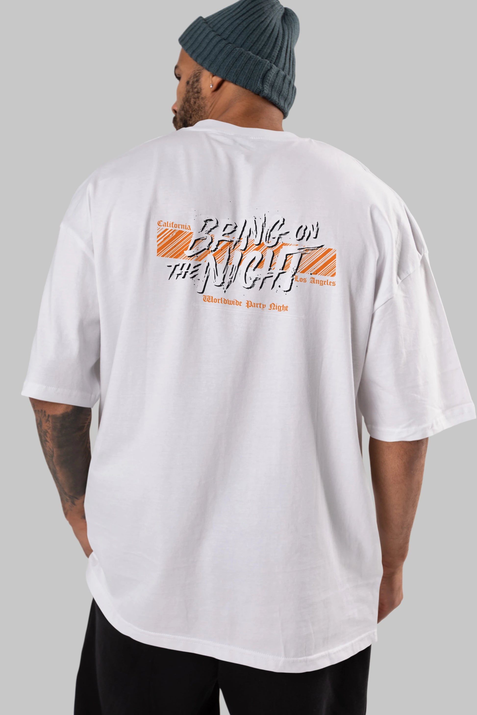 Bring on The Night Arka Baskılı Oversize t-shirt Erkek Kadın Unisex