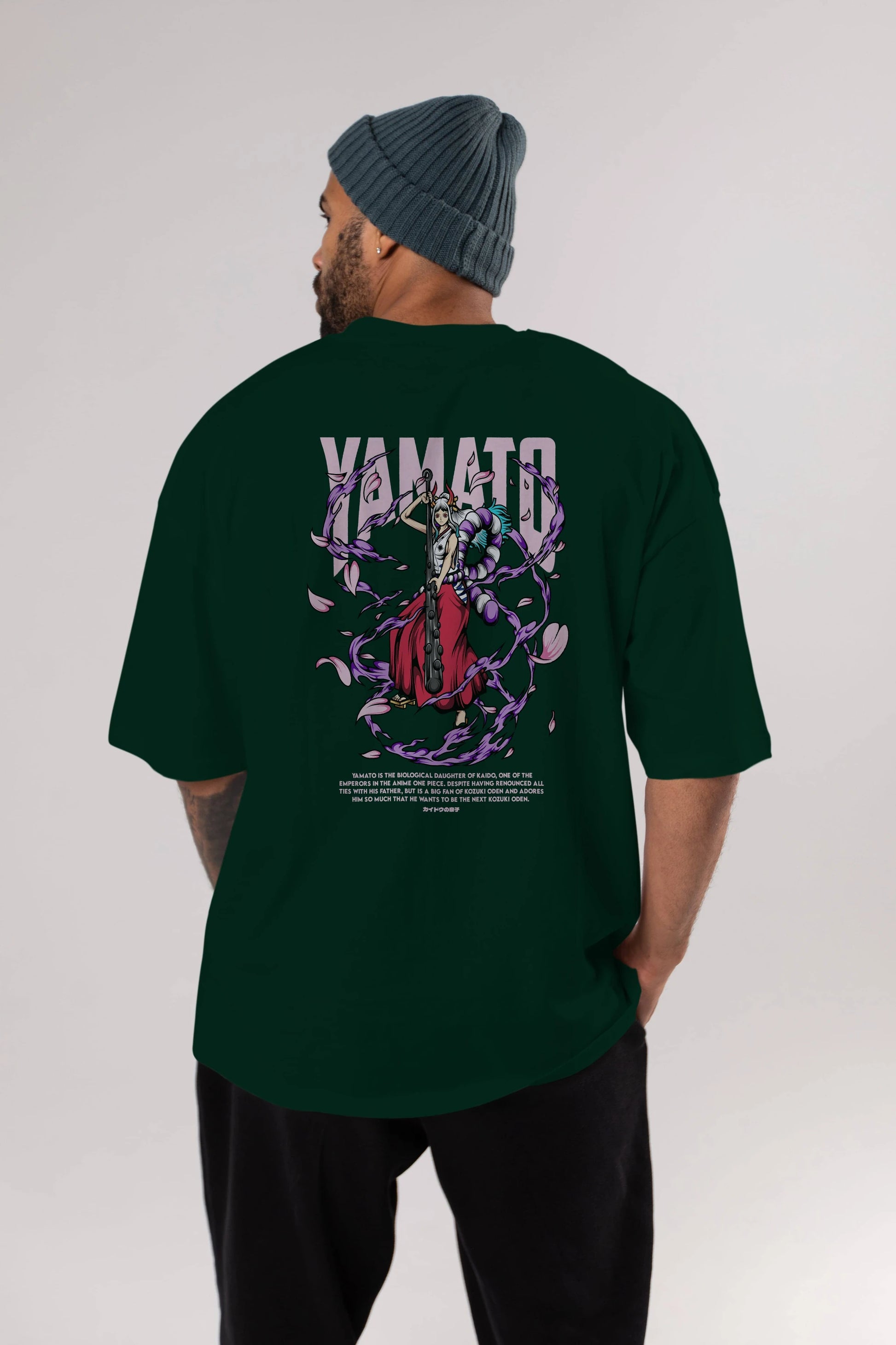 Yamato Anime Arka Baskılı Oversize t-shirt Erkek Kadın Unisex