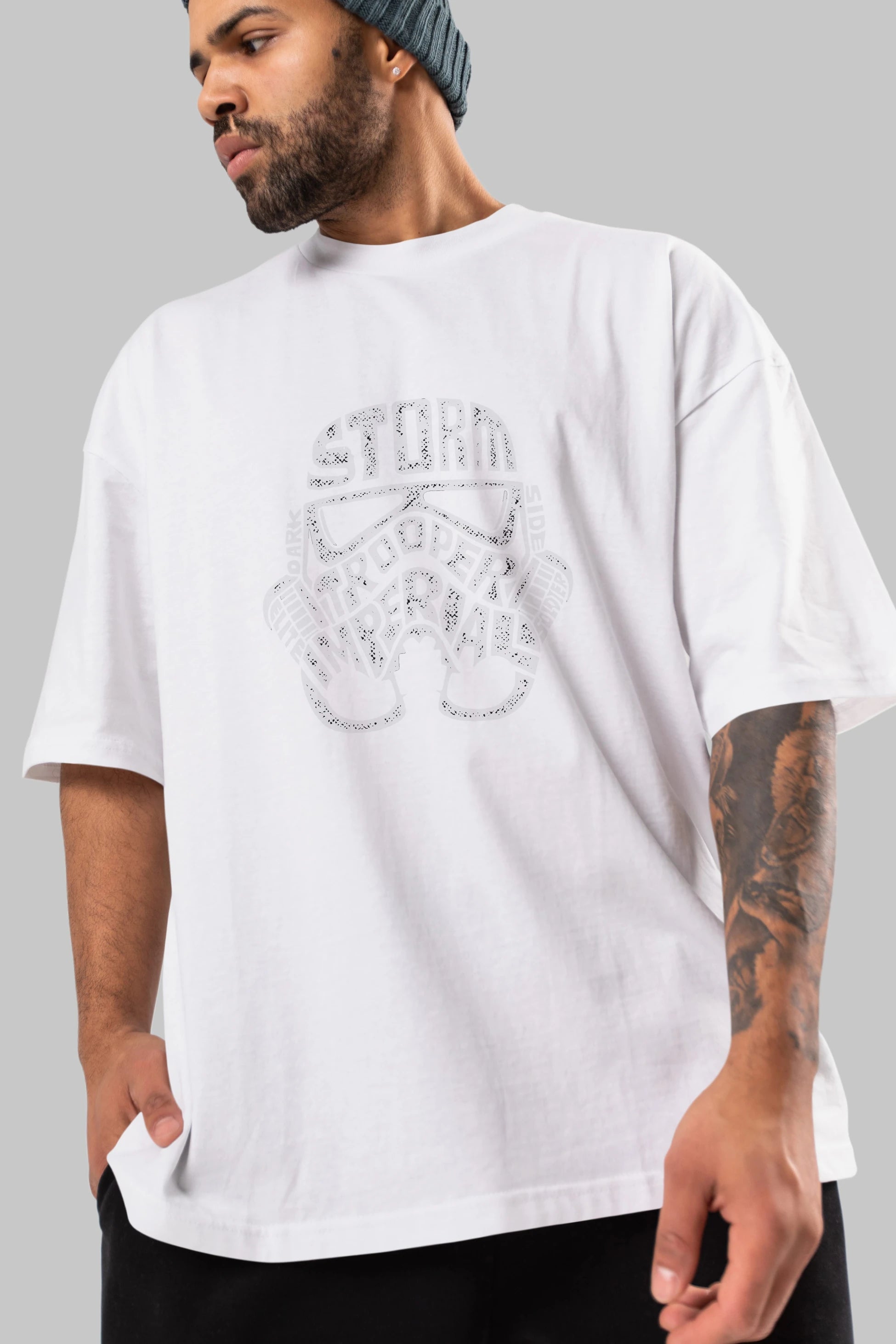 Storm Trooper Ön Baskılı Oversize t-shirt %100 pamuk Erkek Kadın Unisex
