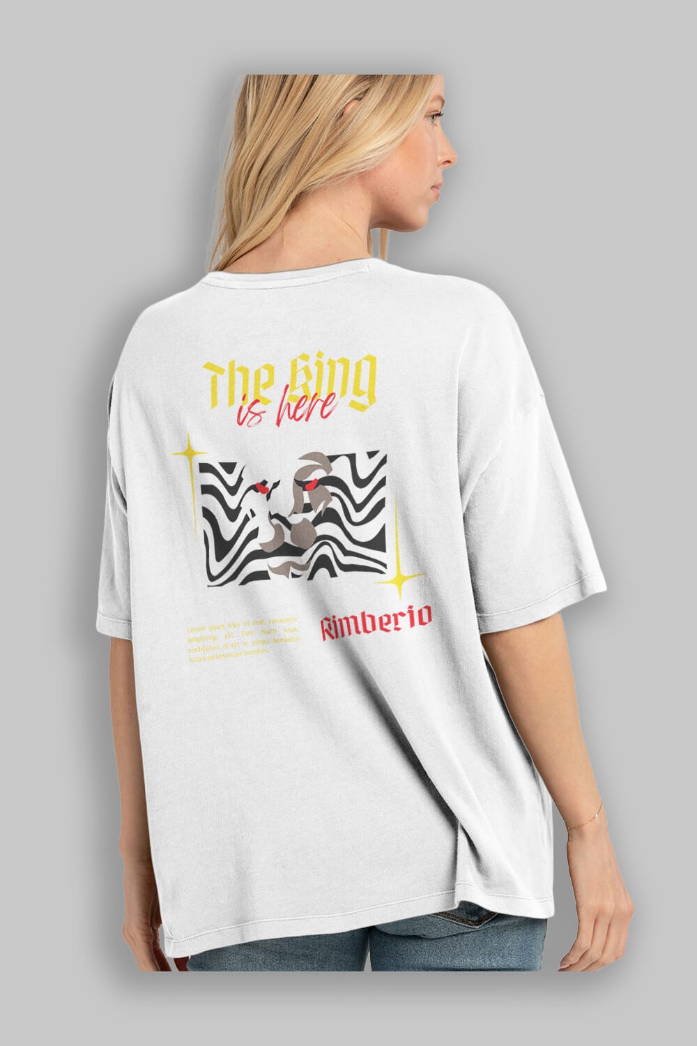 The King is Here Yazılı Arka Baskılı Oversize t-shirt Erkek Kadın Unisex