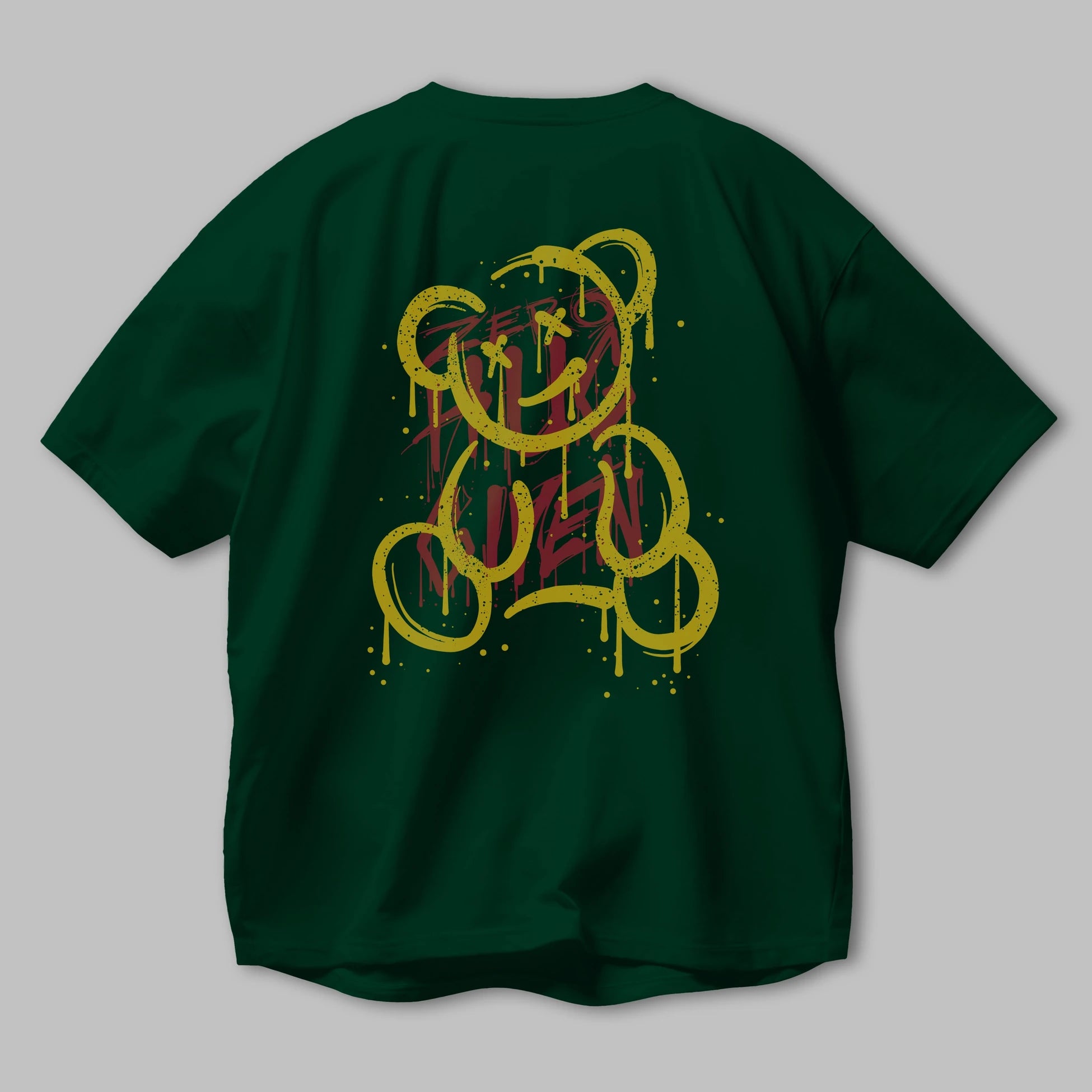 Zero Hug Bear Arka Baskılı Oversize t-shirt Erkek Kadın Unisex