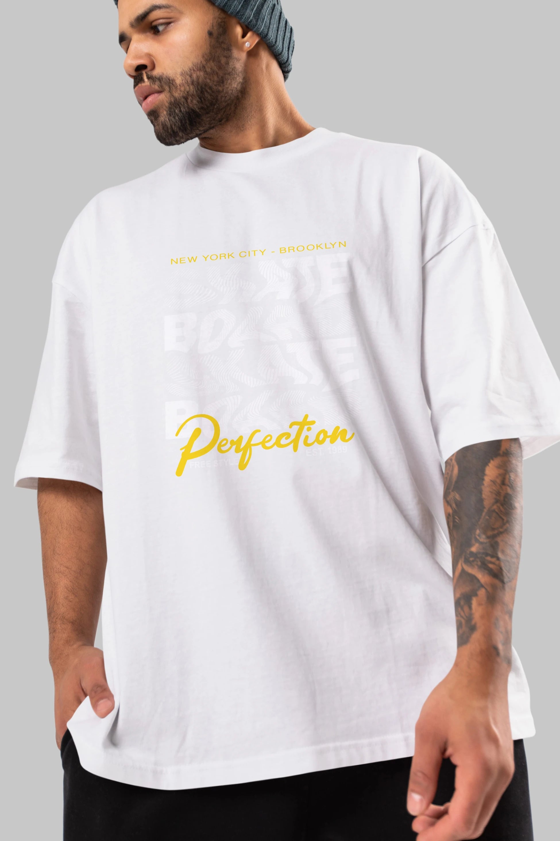 New York City and Brooklyn Ön Baskılı Oversize t-shirt Erkek Kadın Unisex