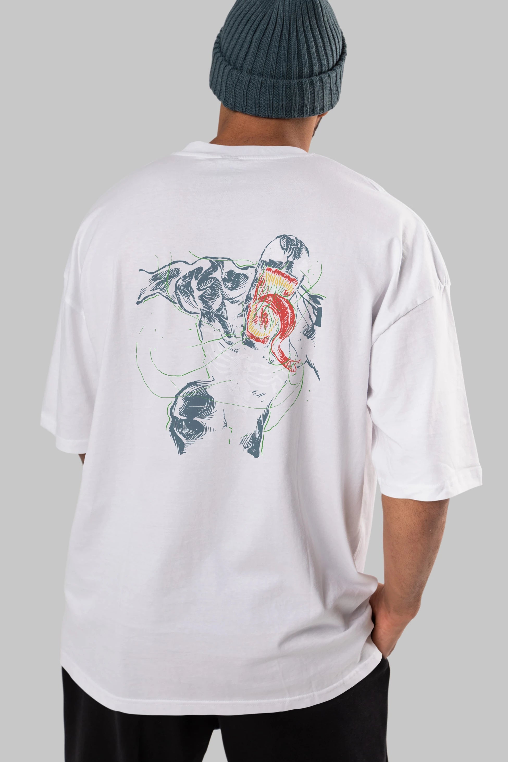 Venom (6) Arka Baskılı Oversize t-shirt Erkek Kadın Unisex %100 Pamuk Bisiklet Yaka tişort