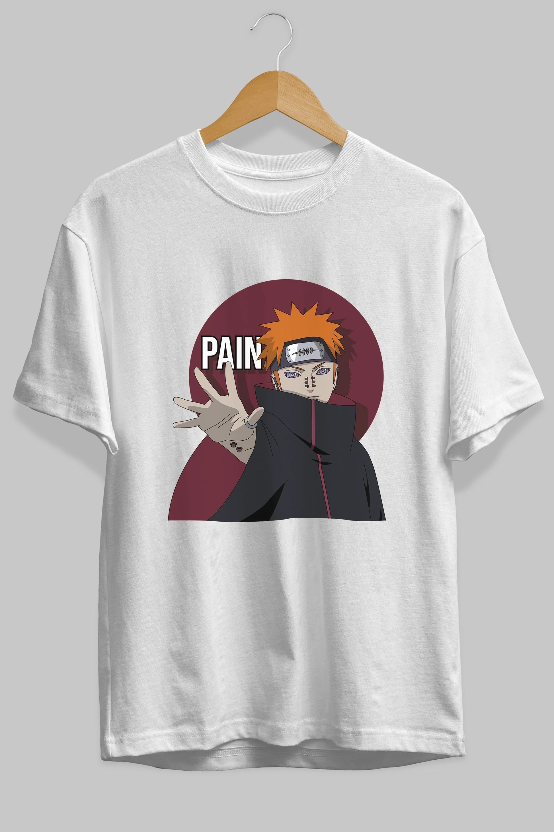 PAIN NARUTO Anime Ön Baskılı Oversize t-shirt %100 pamuk Erkek Kadın Unisex