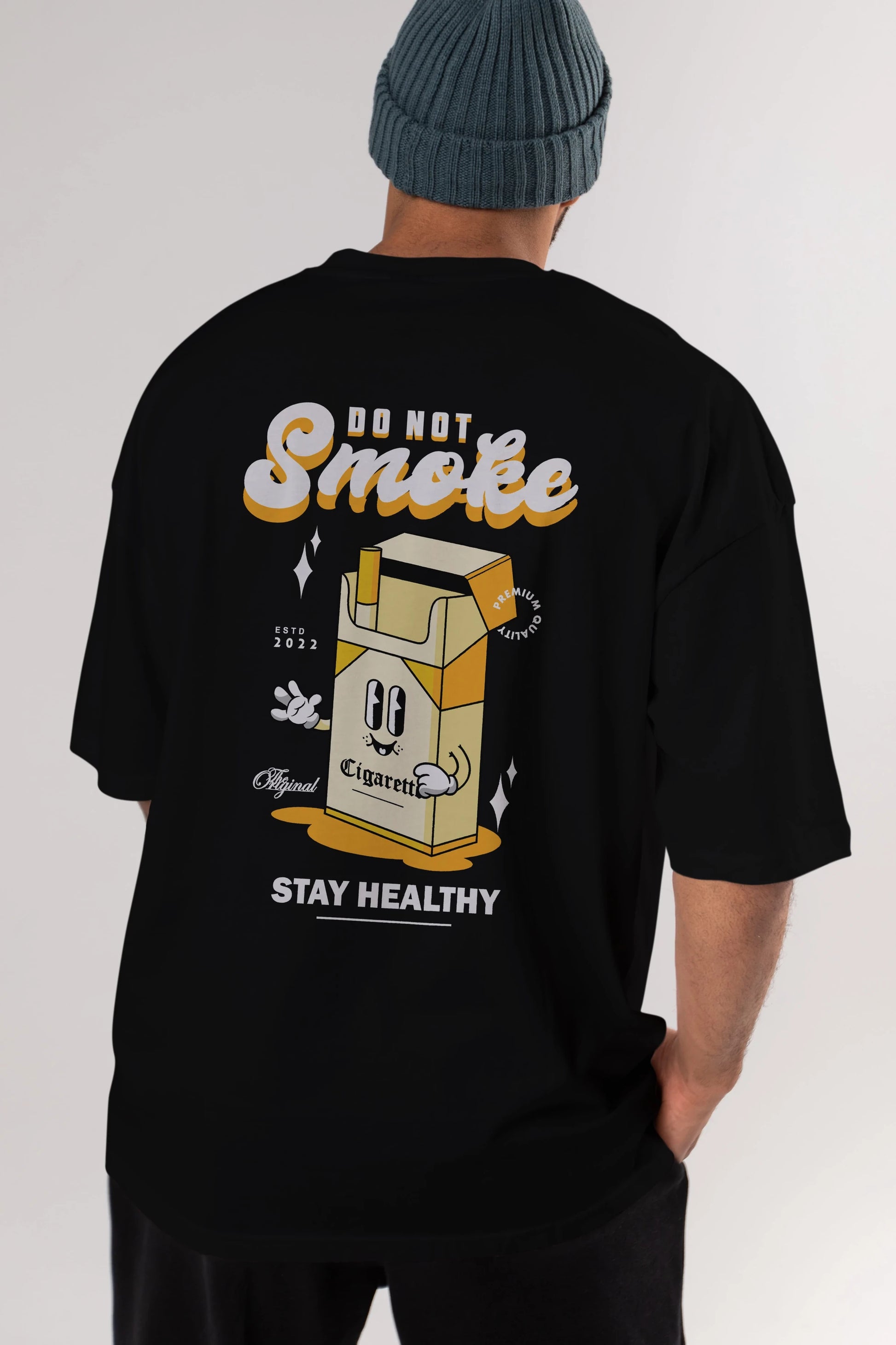 Do Not Smoke Arka Baskılı Oversize t-shirt Erkek Kadın Unisex