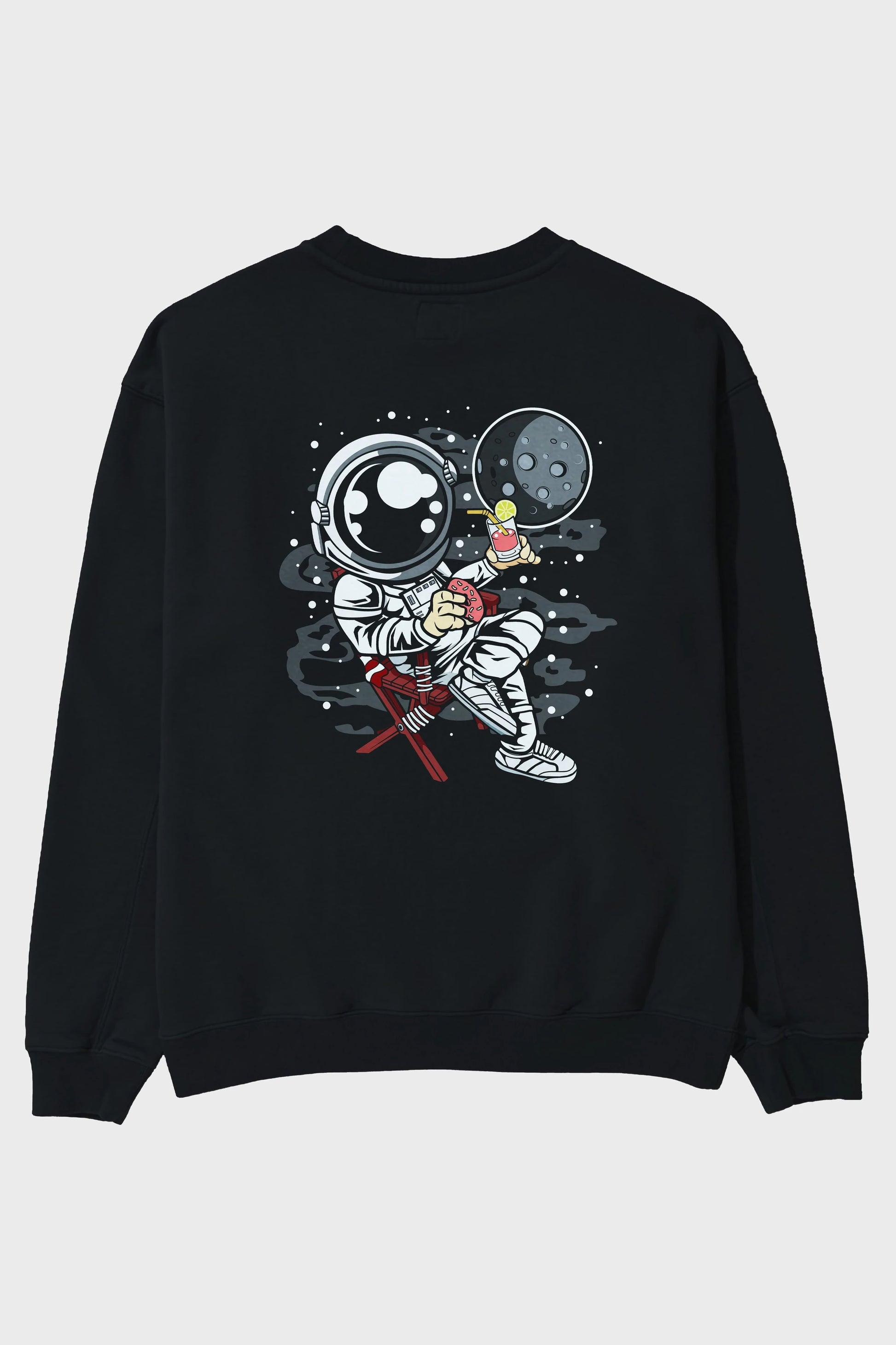 Holiday Astronaut Arka Baskılı Oversize Sweatshirt Erkek Kadın Unisex