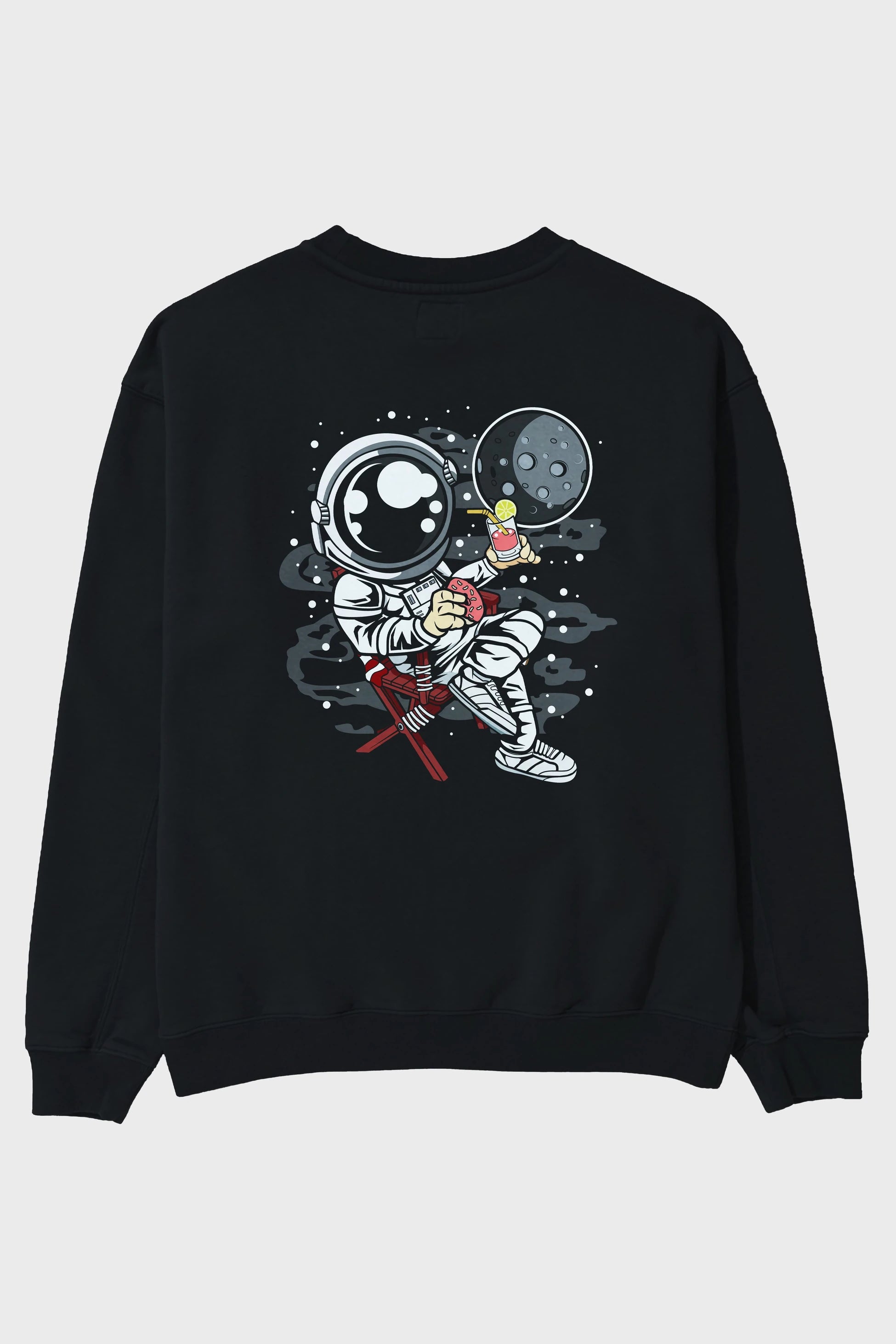 Holiday Astronaut Arka Baskılı Oversize Sweatshirt Erkek Kadın Unisex