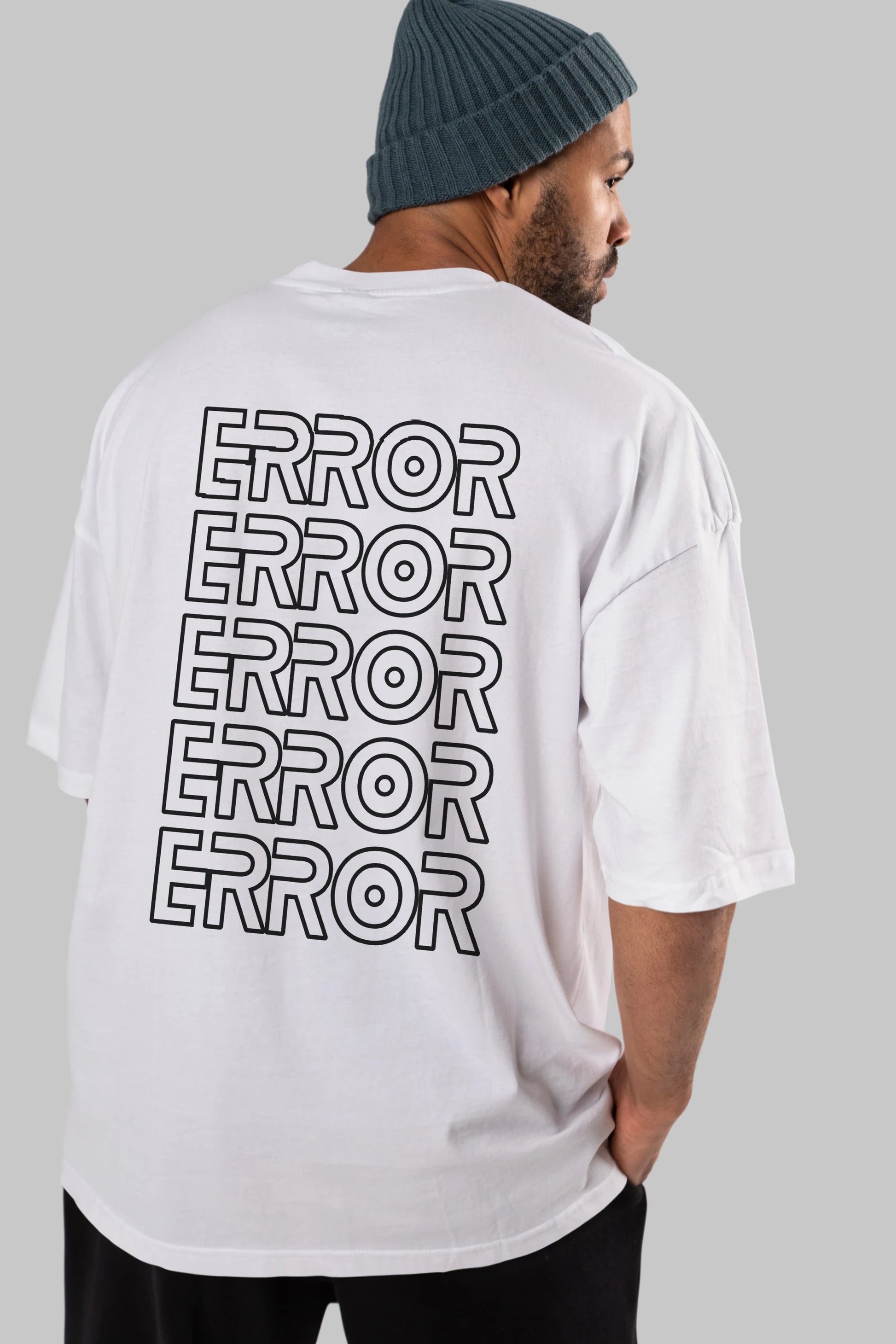 Error Yazılı Arka Baskılı Oversize t-shirt Erkek Kadın Unisex