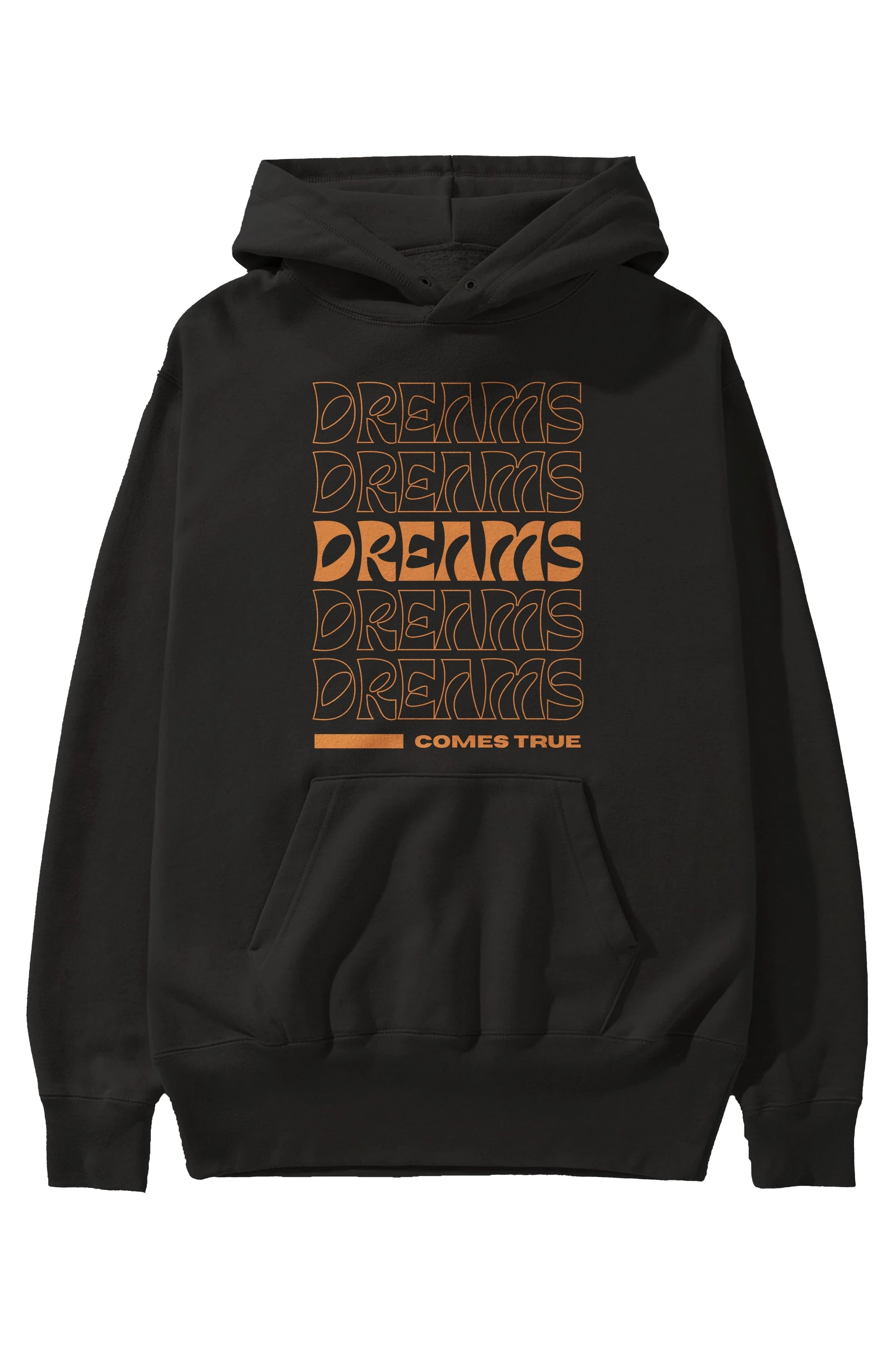 Dreams Yazılı Ön Baskılı Oversize Hoodie Kapüşonlu Sweatshirt Erkek Kadın Unisex
