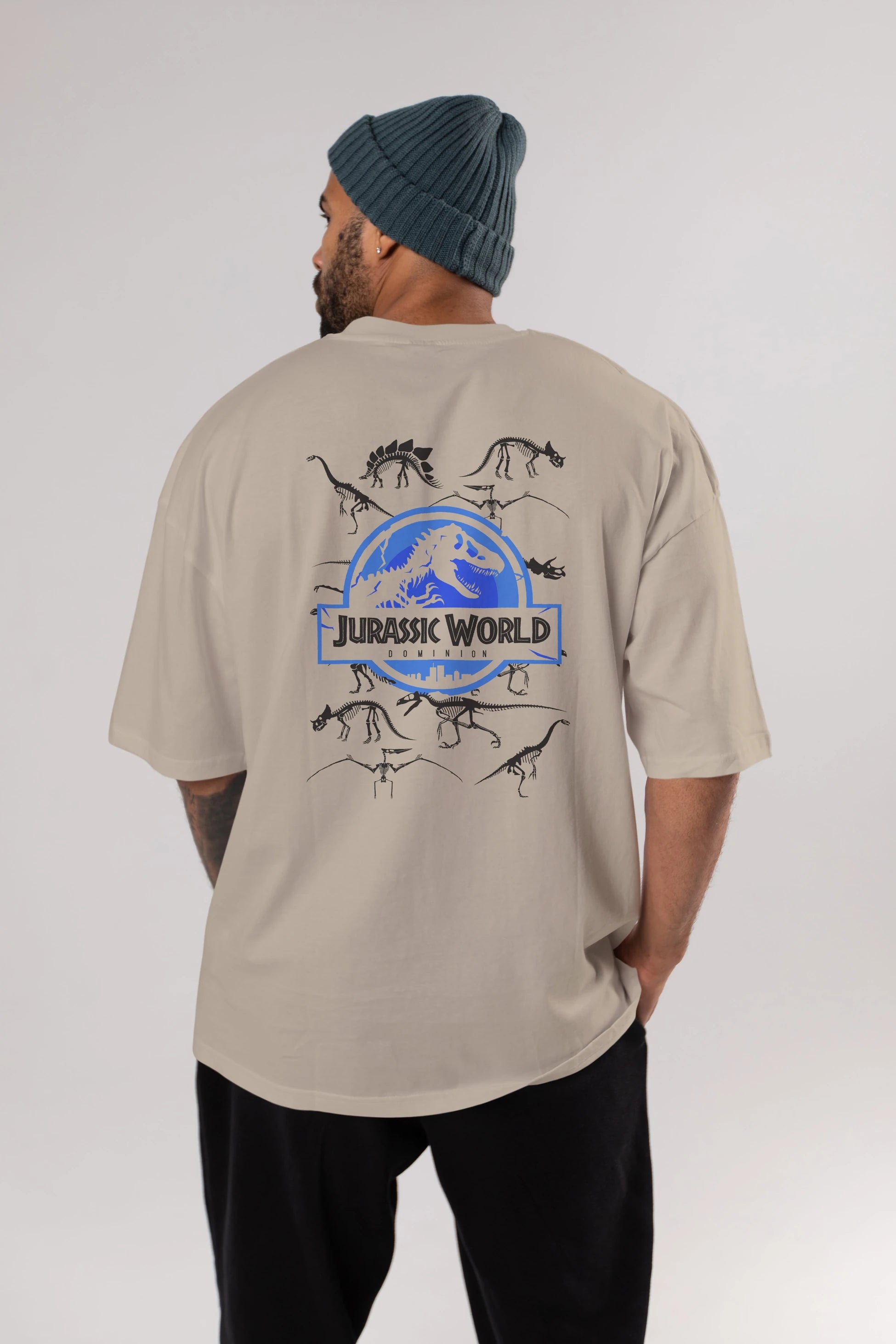Jurassic Park (5) Arka Baskılı Oversize t-shirt Erkek Kadın Unisex %100 Pamuk Bisiklet Yaka tişort