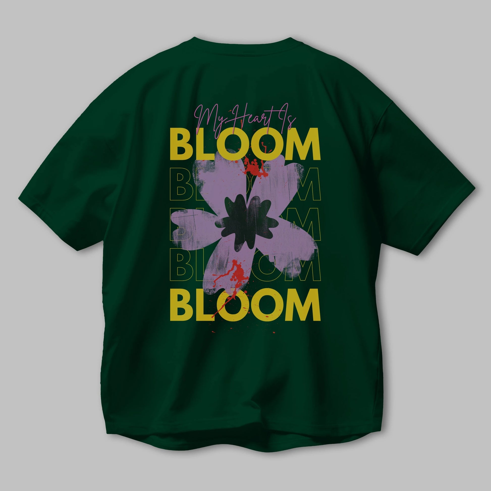 Bloom Yazılı Arka Baskılı Oversize t-shirt Erkek Kadın Unisex