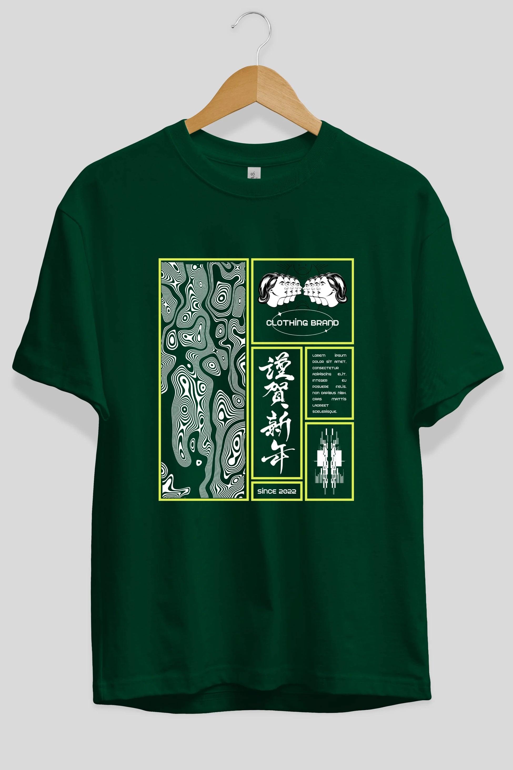 Neon Japanese Streetwear Ön Baskılı Oversize t-shirt Erkek Kadın Unisex