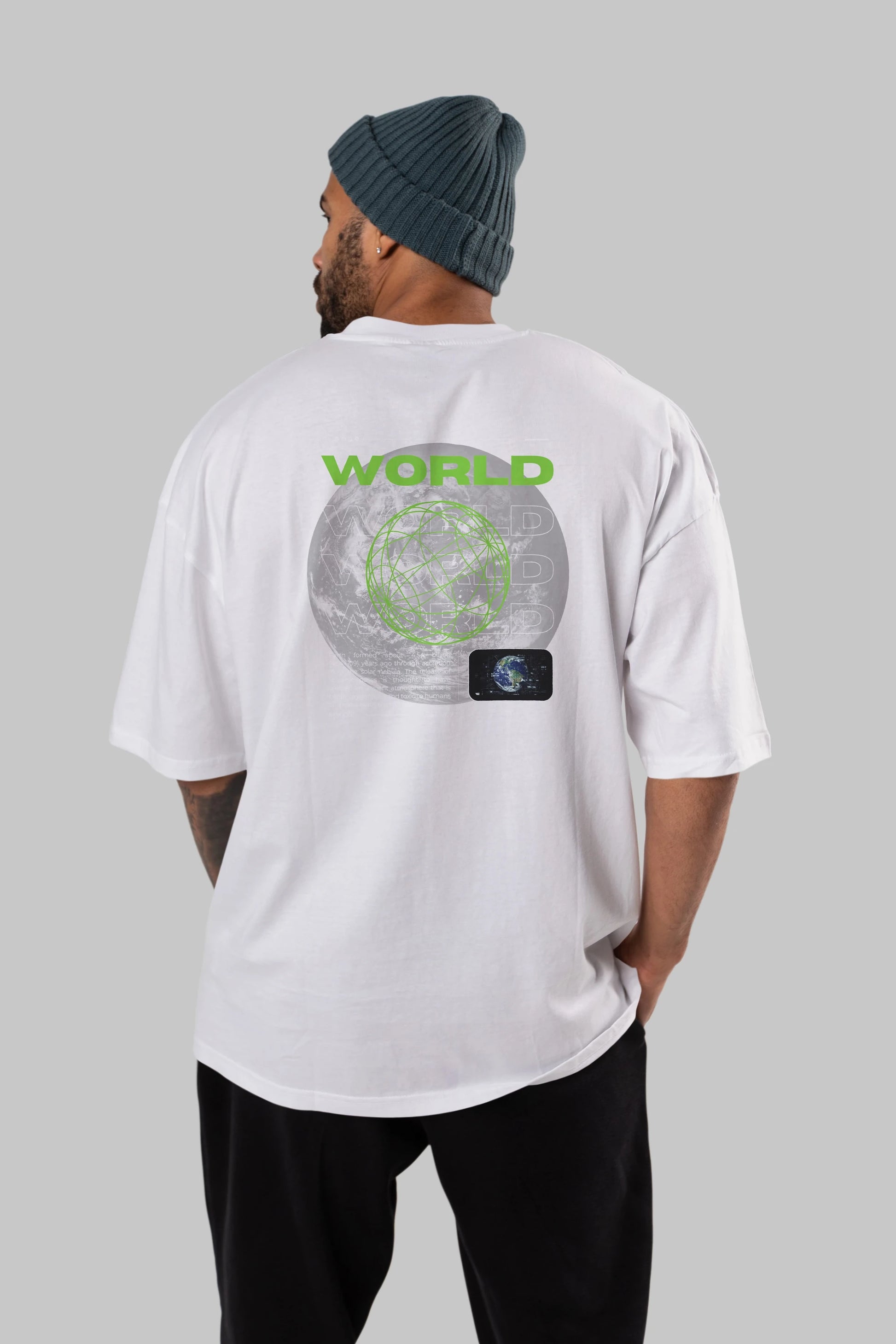 World Streetwear Arka Baskılı Oversize t-shirt Erkek Kadın Unisex