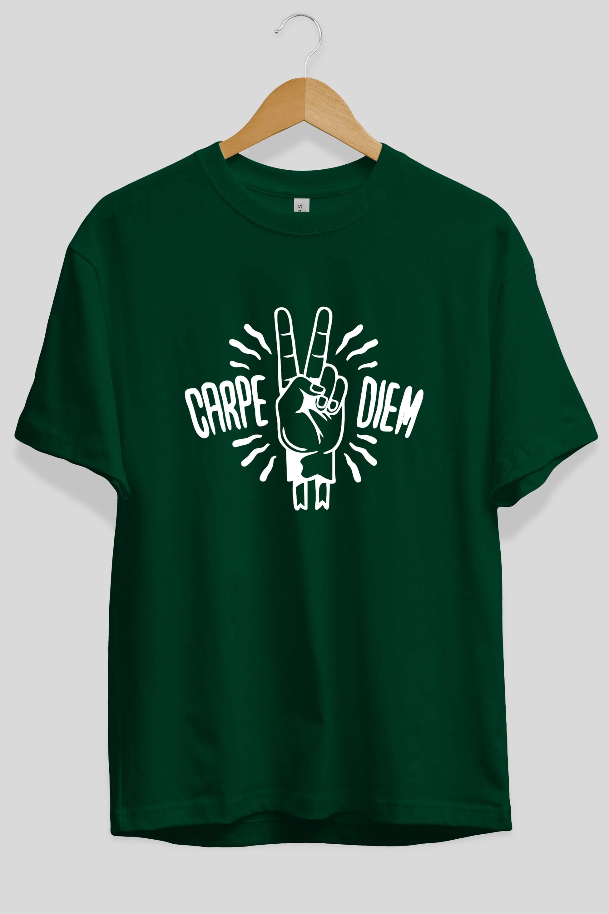 Carpe Diem Ön Baskılı Oversize t-shirt %100 pamuk Erkek Kadın Unisex
