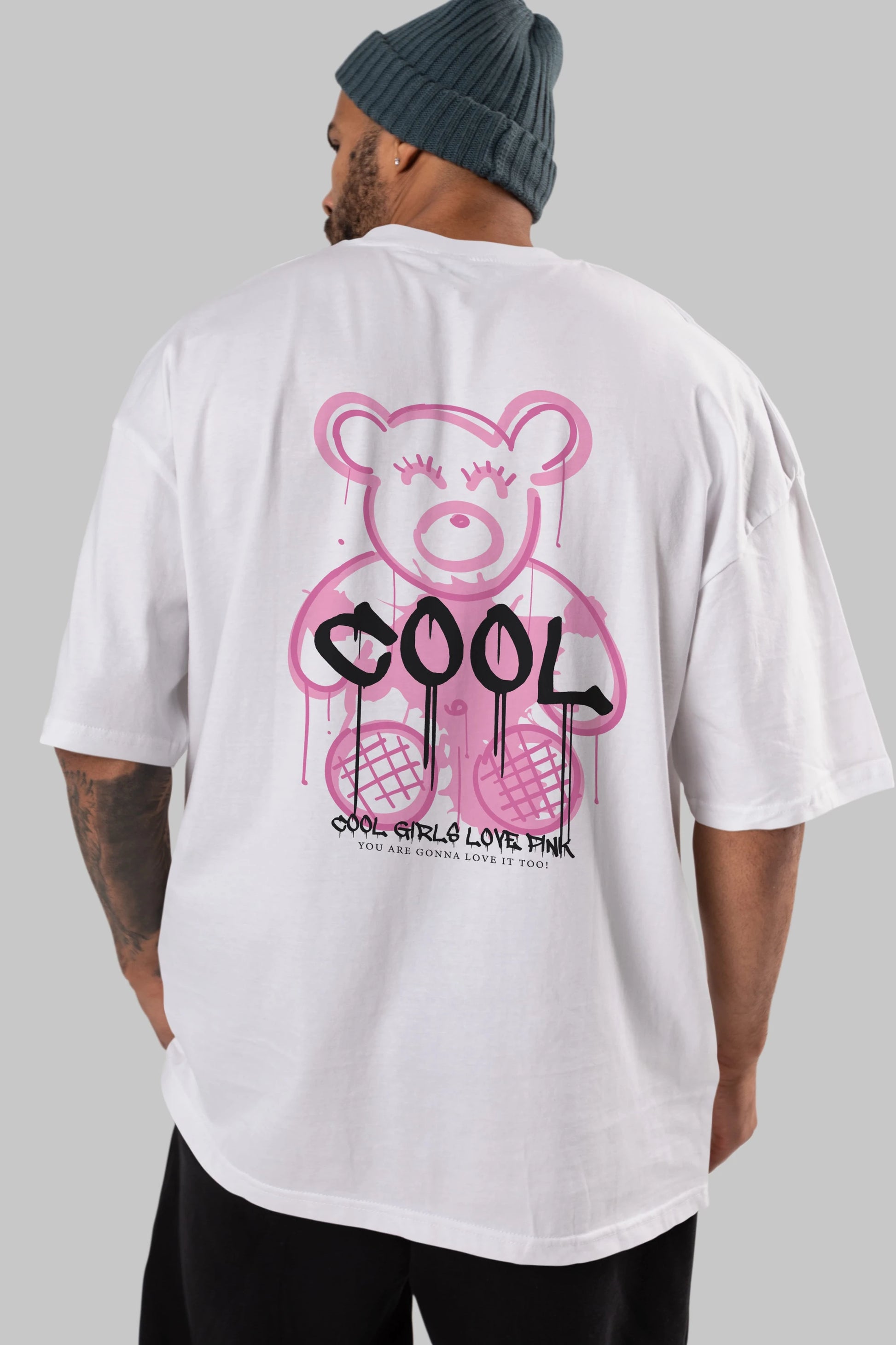 Cool Bear Arka Baskılı Oversize t-shirt Erkek Kadın Unisex