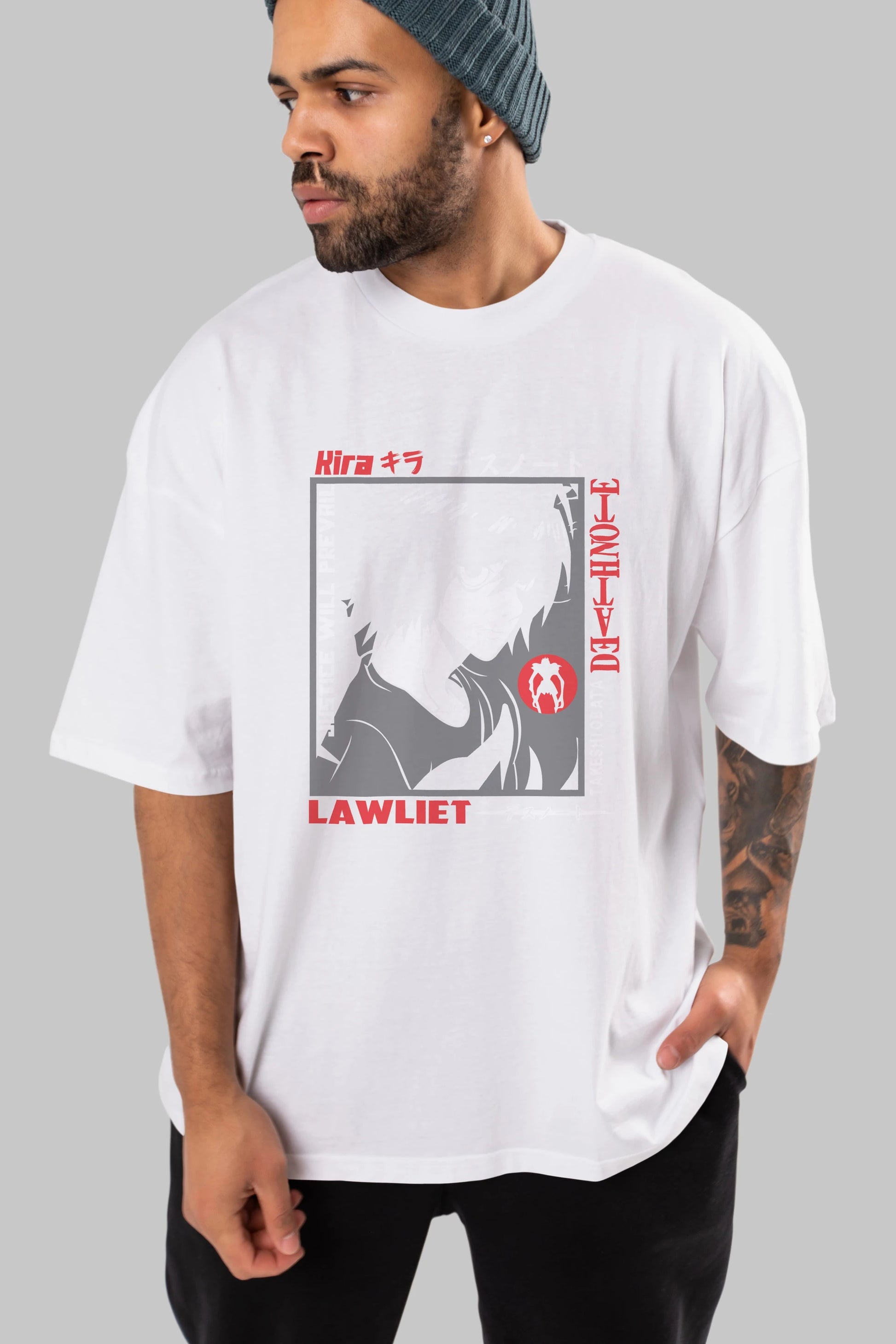 DEATH NOTE Anime Ön Baskılı Oversize t-shirt %100 pamuk Erkek Kadın Unisex