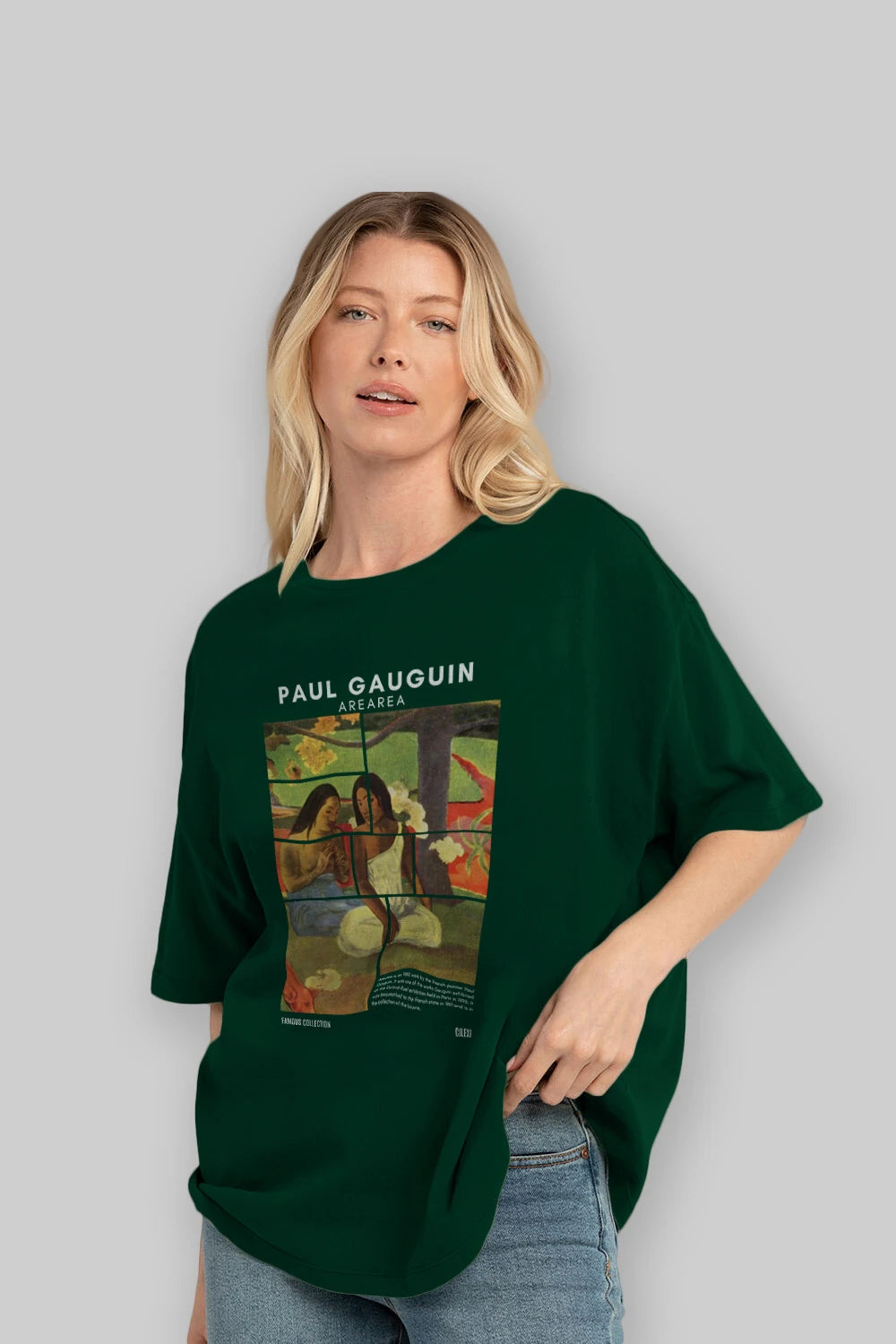 Paul Gauguin Arearea ön Baskılı Oversize t-shirt Erkek Kadın Bisiklet Yaka Pamuk tişort