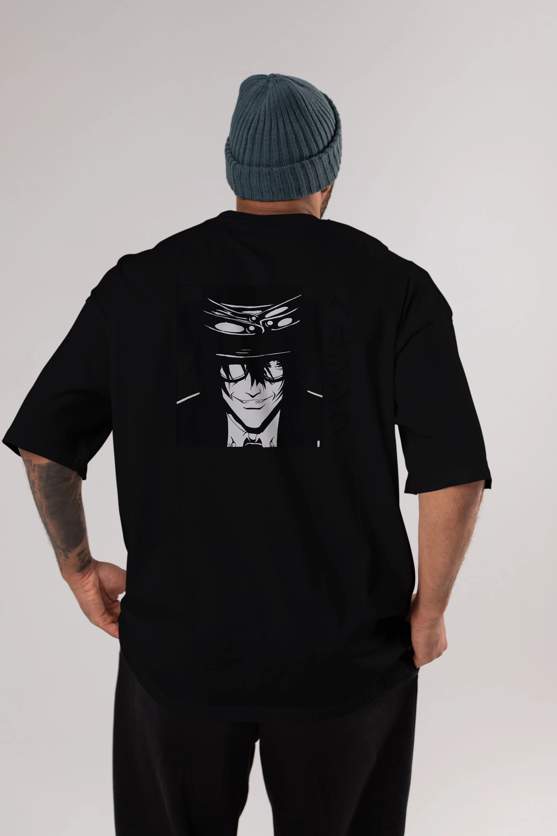 Alucard 1 Anime Arka Baskılı Oversize t-shirt Erkek Kadın Unisex