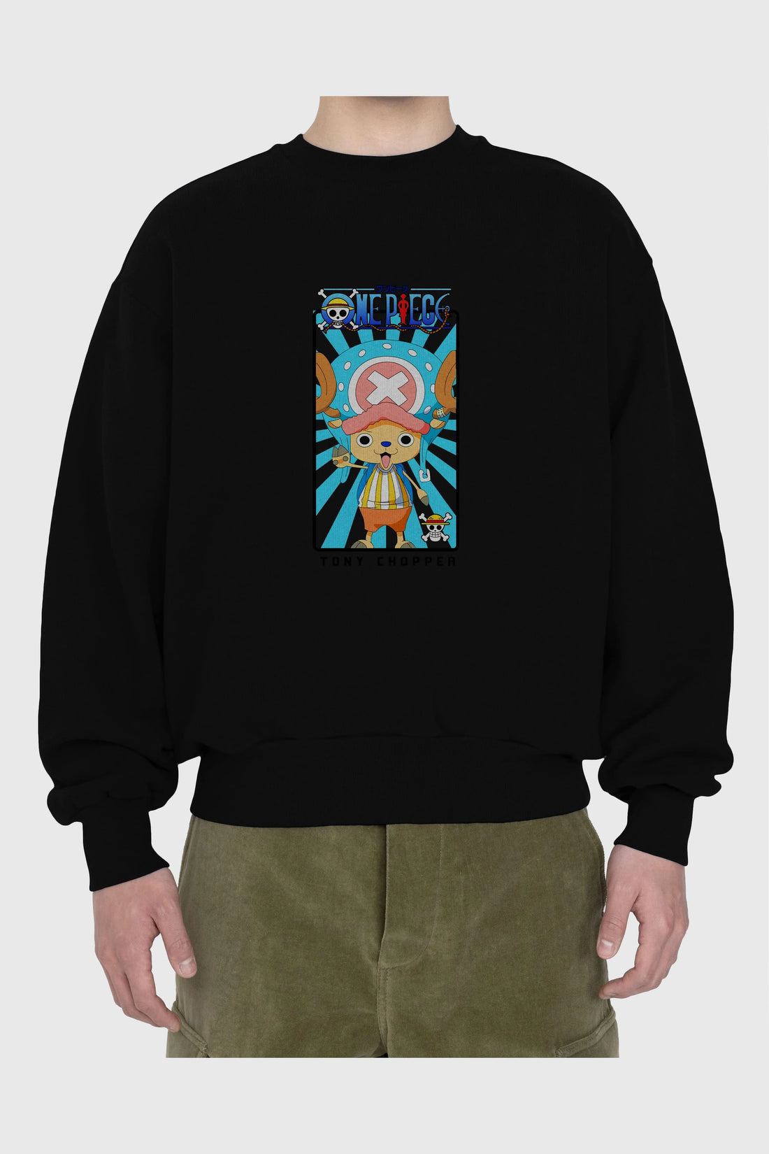 Chopper Ön Baskılı Anime Oversize Sweatshirt Erkek Kadın Unisex