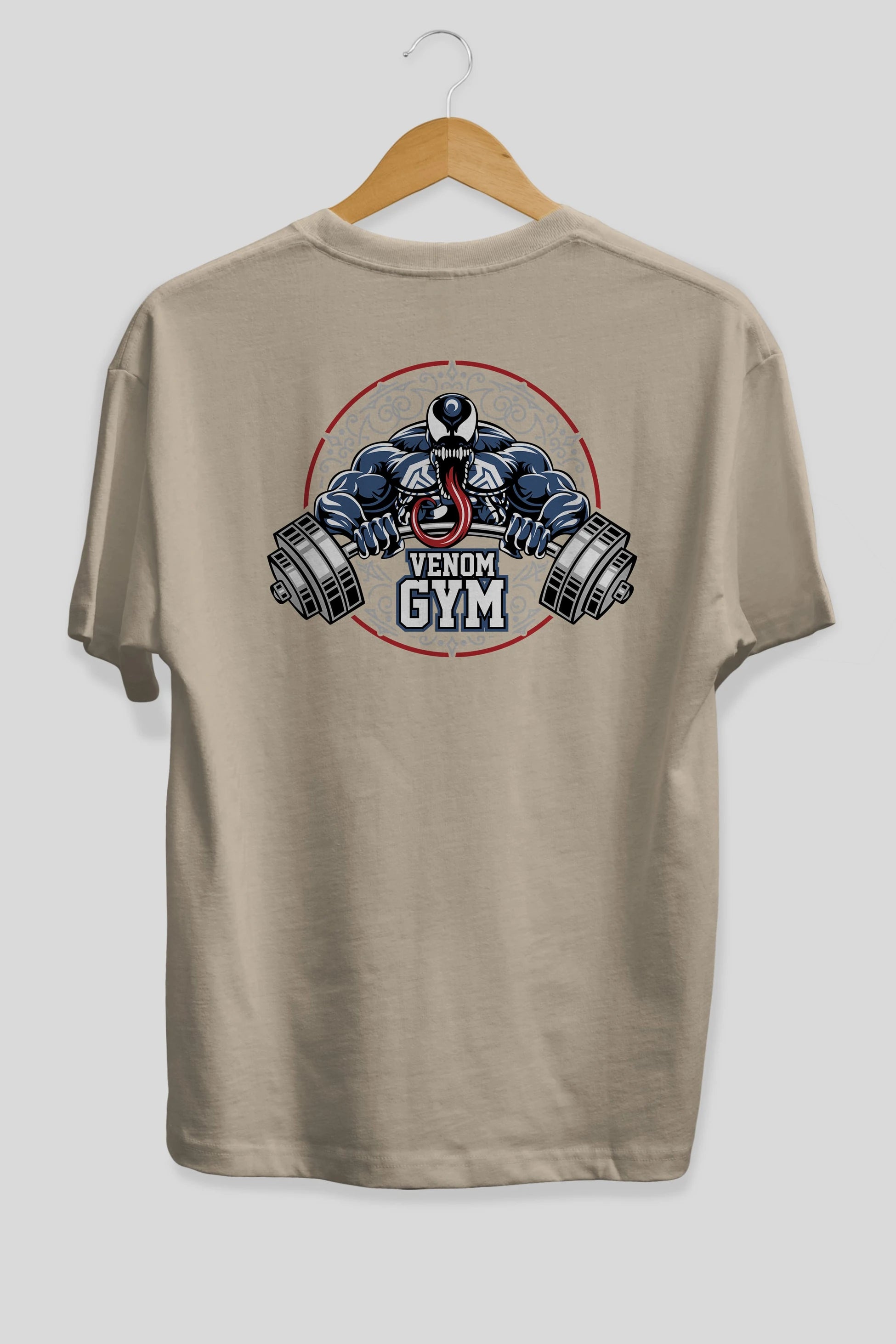 Venom GYM Arka Baskılı Oversize t-shirt Erkek Kadın Unisex %100 Pamuk Bisiklet Yaka tişort