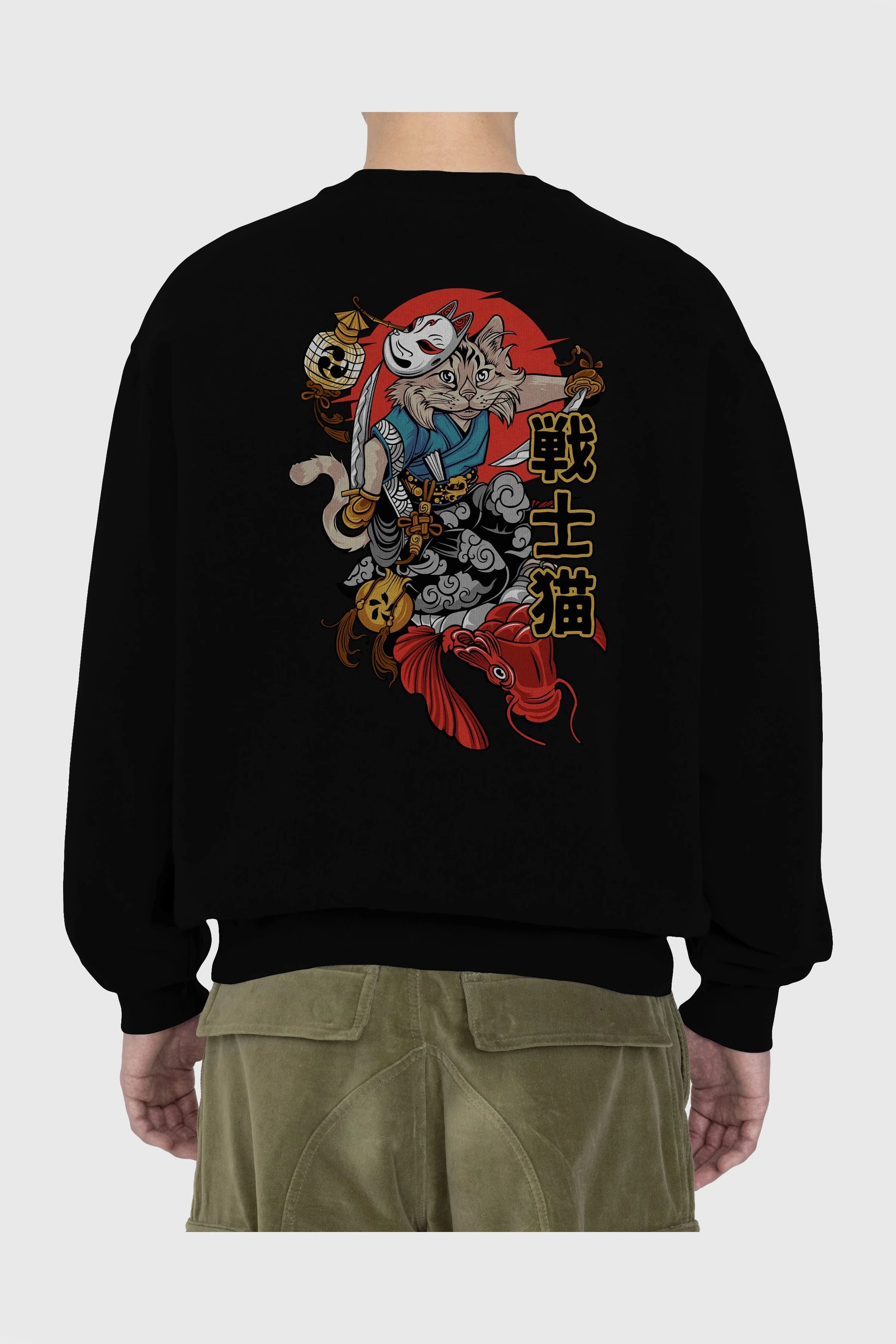 TRIBAL (2) Anime Arka Baskılı Oversize Sweatshirt Erkek Kadın Unisex