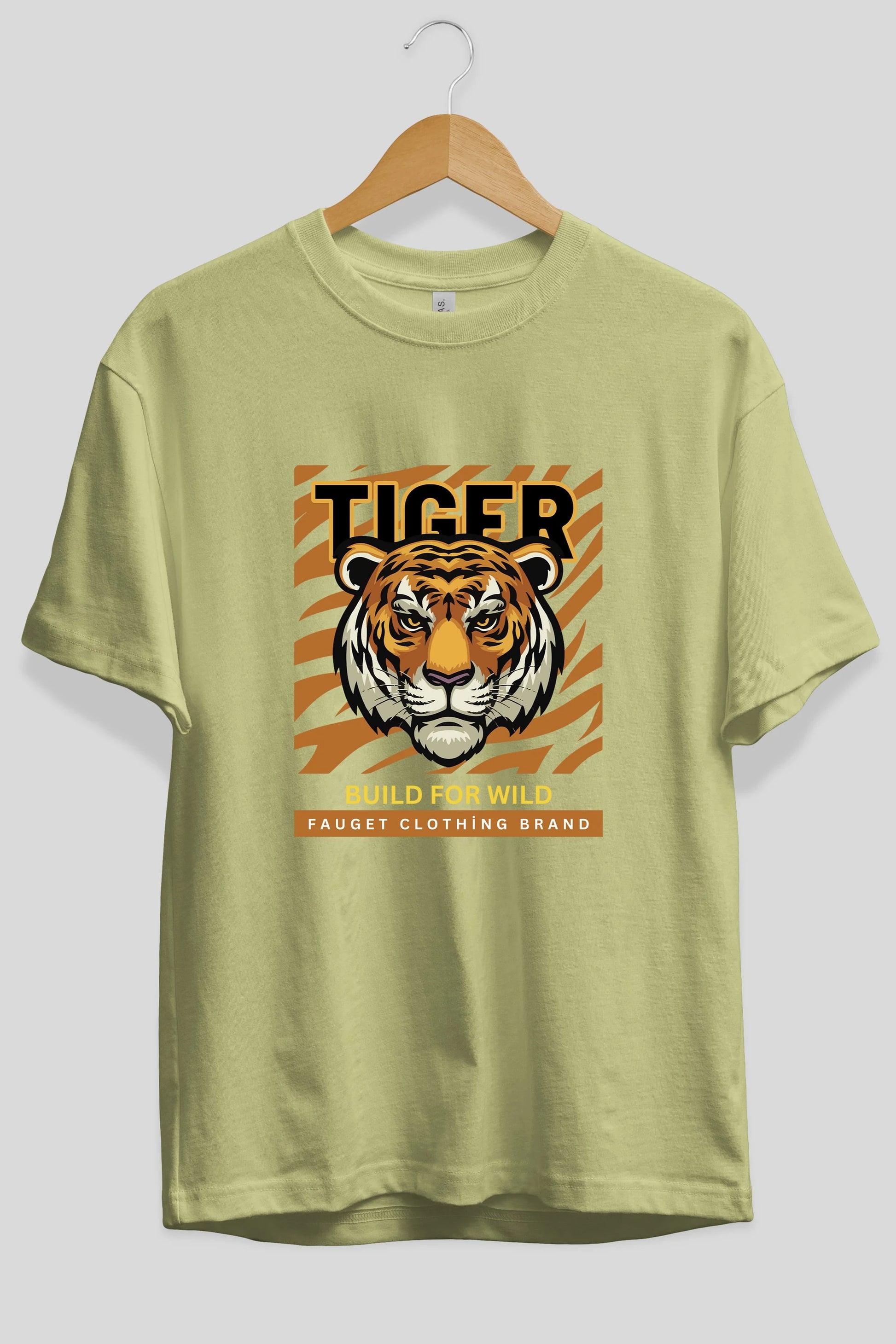 Tiger Ön Baskılı Oversize t-shirt Erkek Kadın Unisex