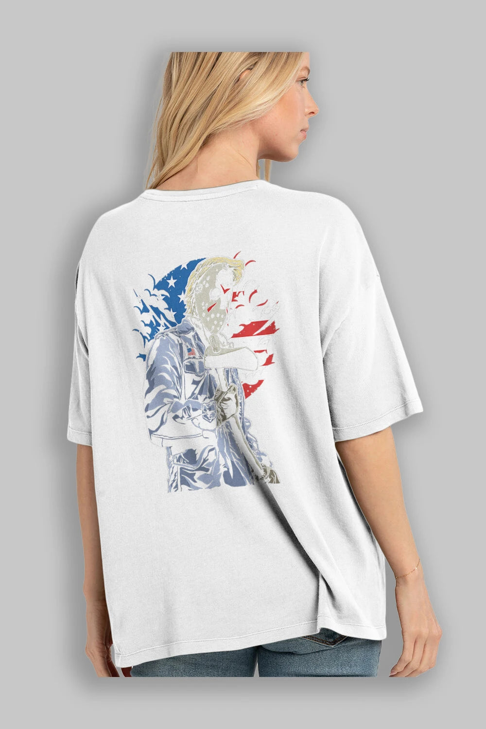 American Killer Arka Baskılı Oversize t-shirt Erkek Kadın Unisex %100 Pamuk