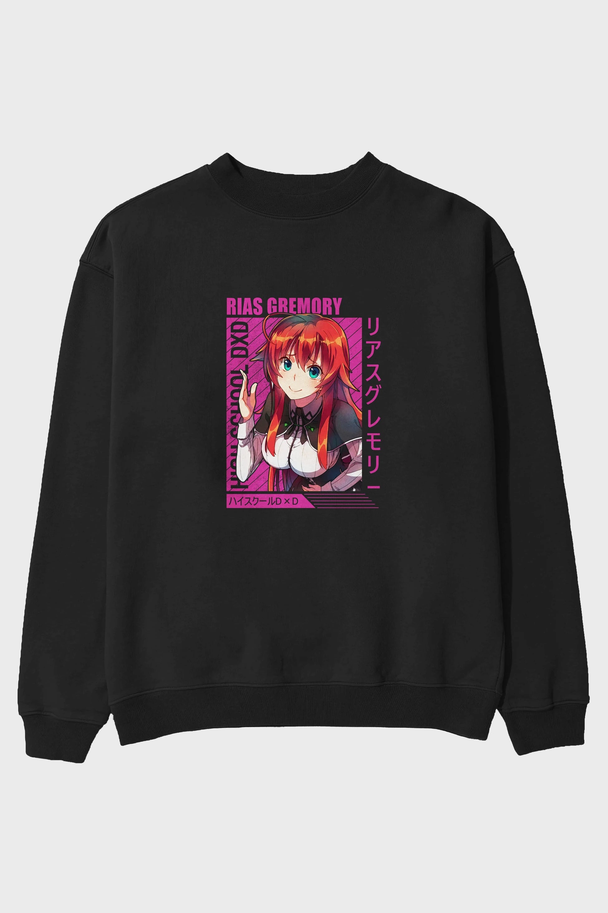 Rias Gremory 10 Anime Ön Baskılı Oversize Sweatshirt Erkek Kadın Unisex