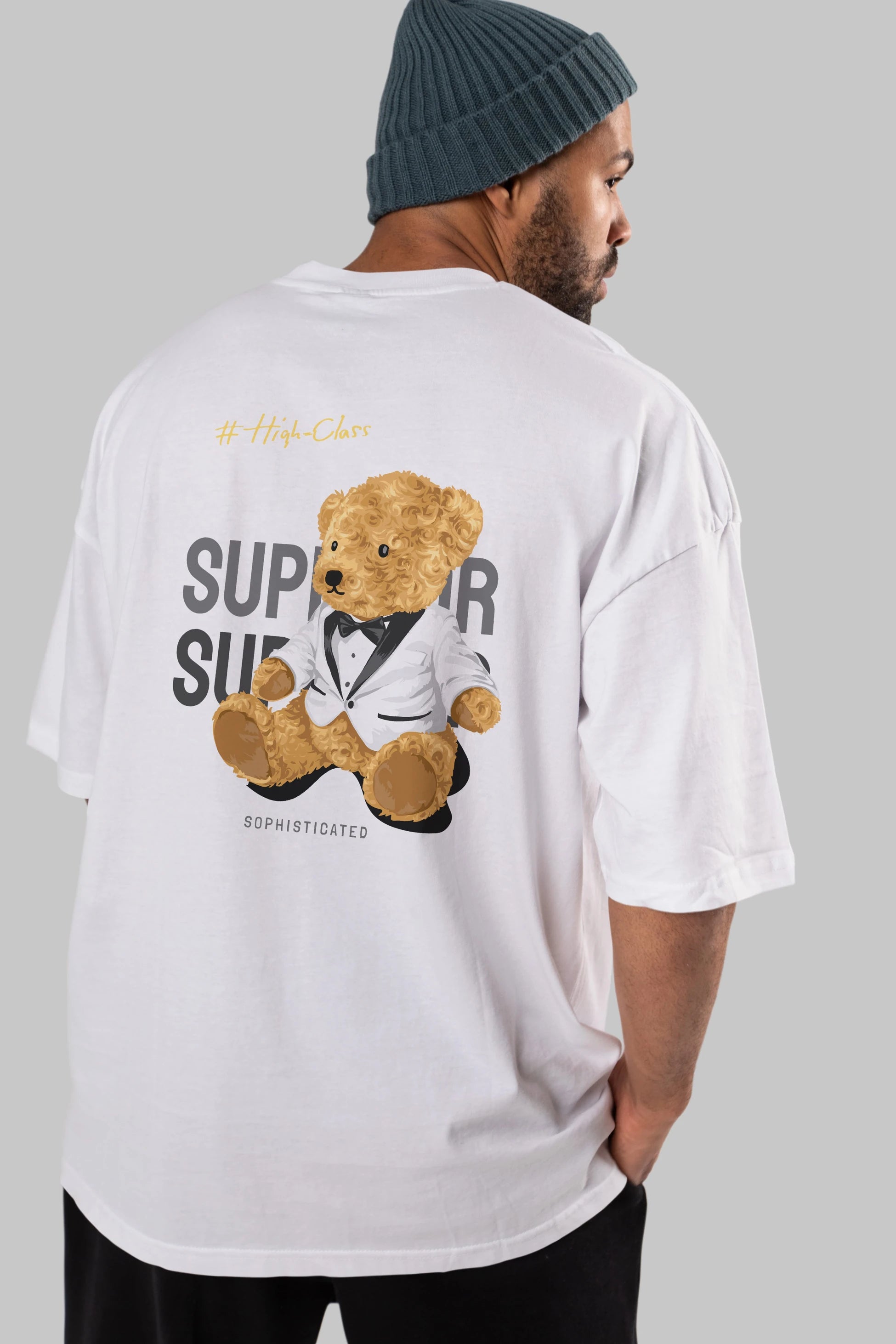Teddy Bear Superior Arka Baskılı Oversize t-shirt Erkek Kadın Unisex %100 Pamuk