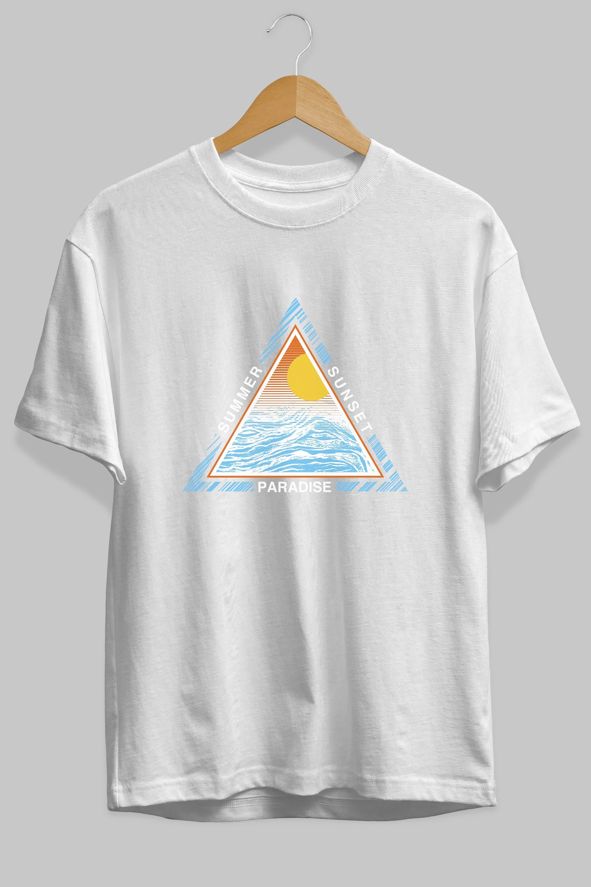 Summer Sunset Paradise Ön Baskılı Oversize t-shirt Erkek Kadın Unisex