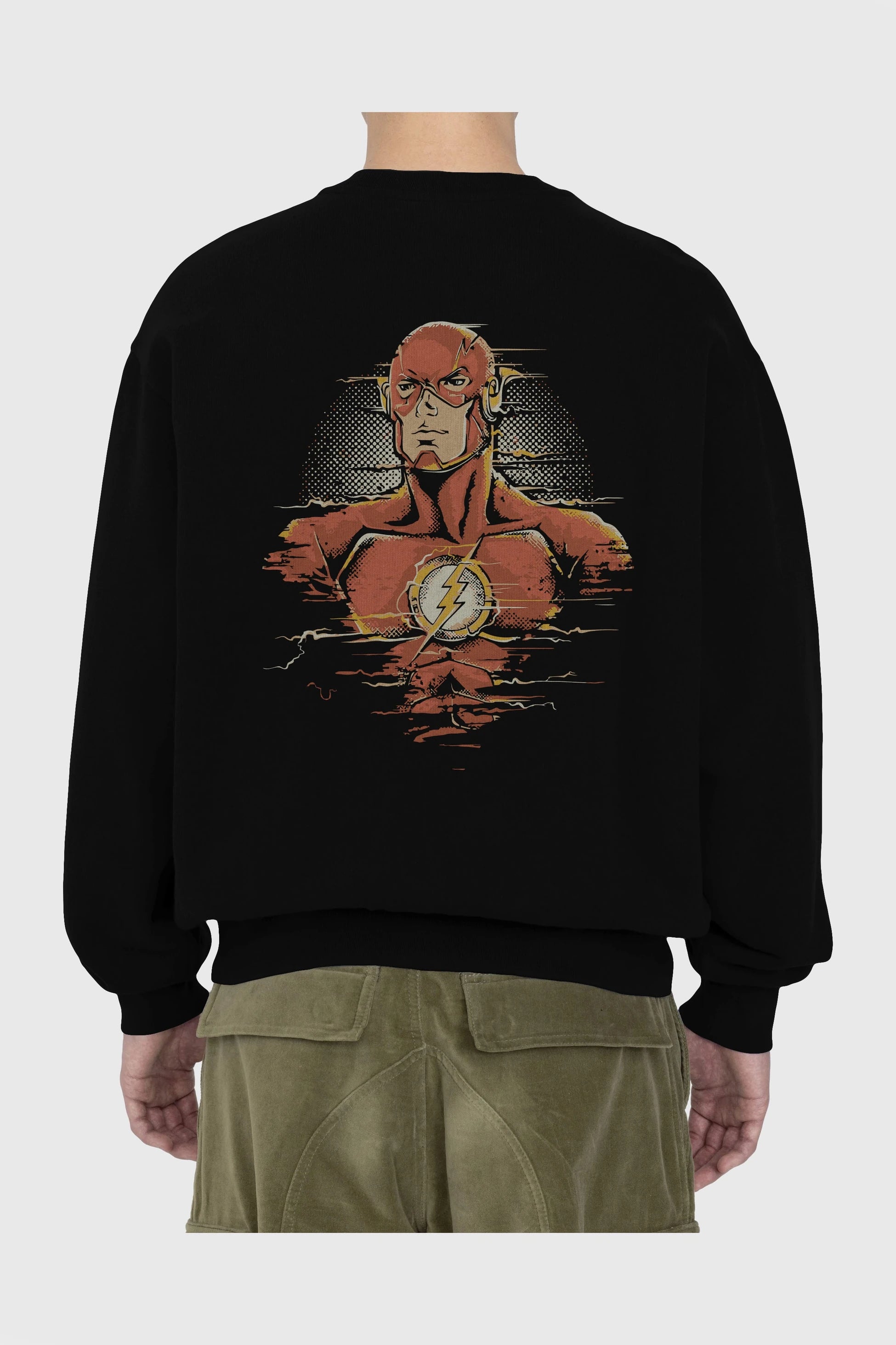 Flash Avengers Arka Baskılı Oversize Sweatshirt Erkek Kadın Unisex