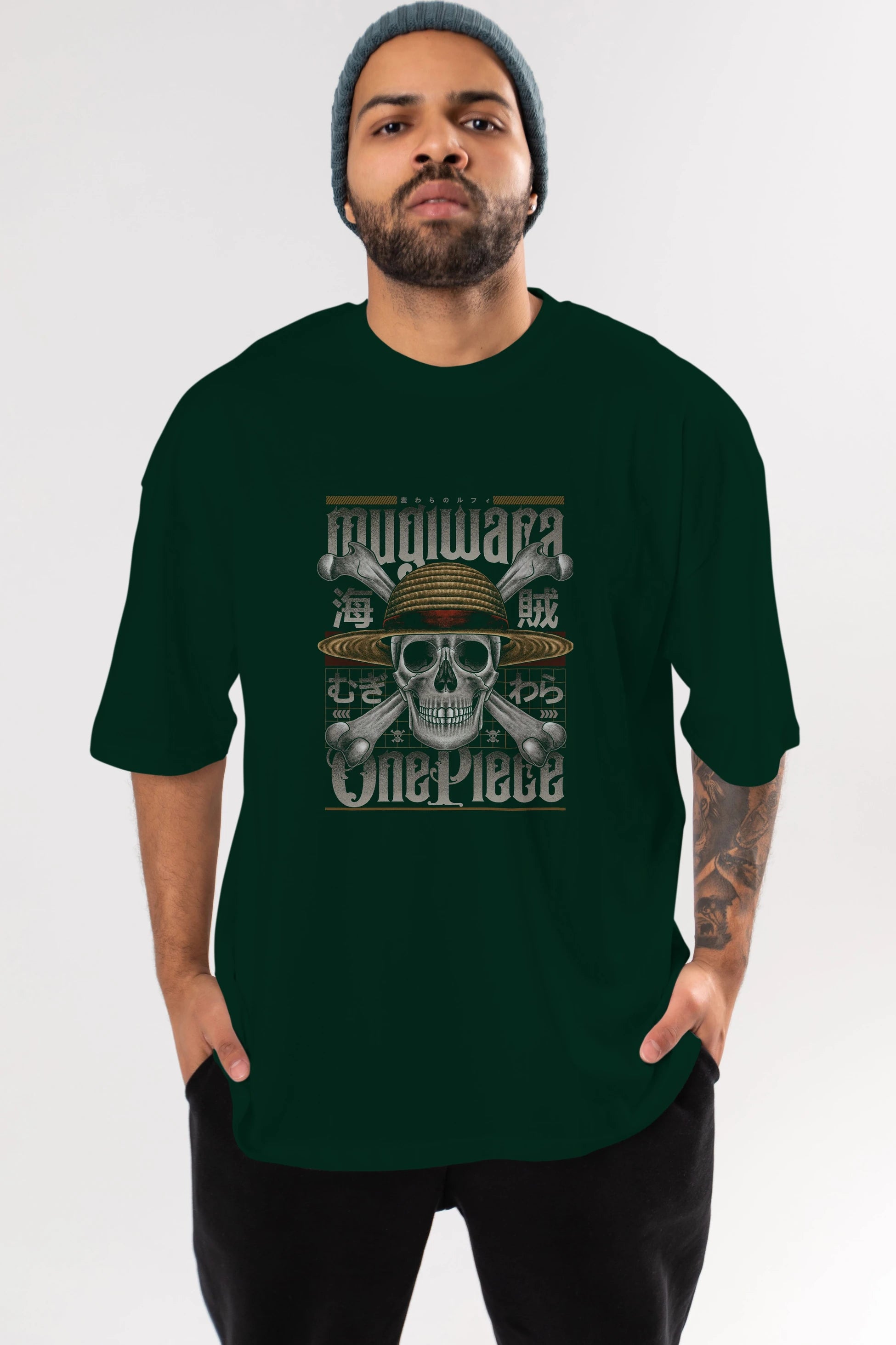 ONE PIECE (2) Anime Ön Baskılı Oversize t-shirt %100 pamuk Erkek Kadın Unisex