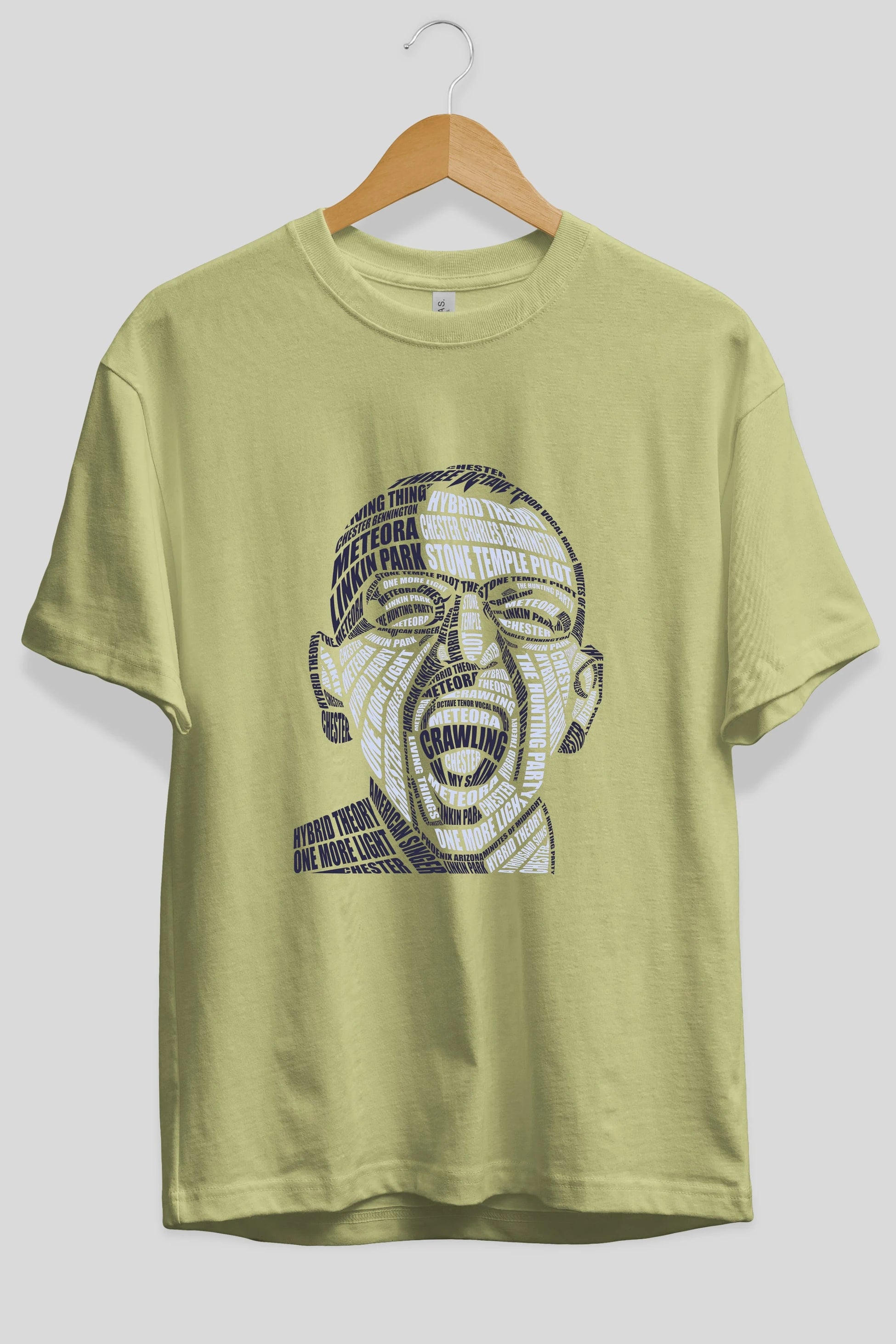 Chester Bennington Calligram Ön Baskılı Oversize t-shirt %100 pamuk Erkek Kadın Unisex