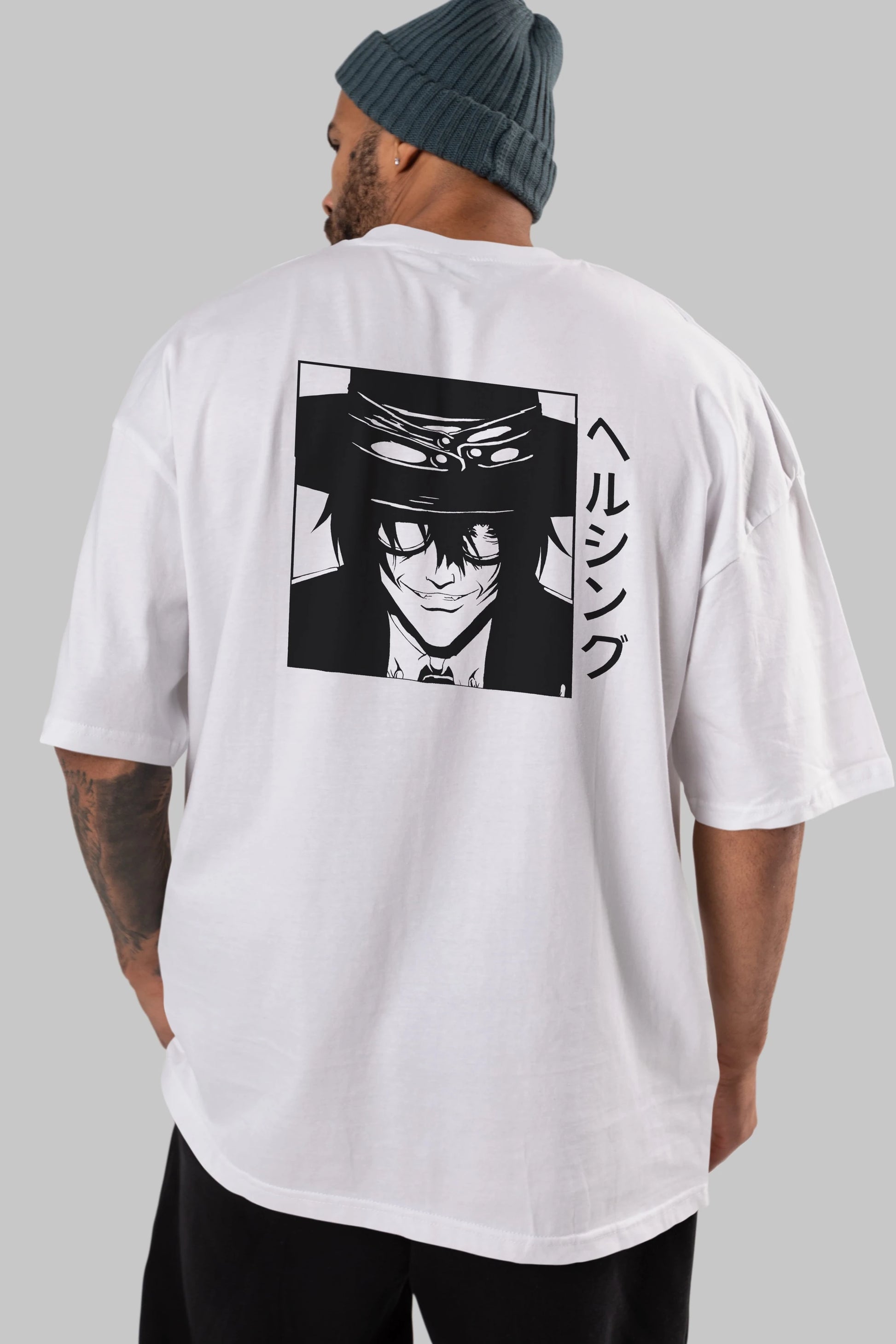 Alucard 1 Anime Arka Baskılı Oversize t-shirt Erkek Kadın Unisex